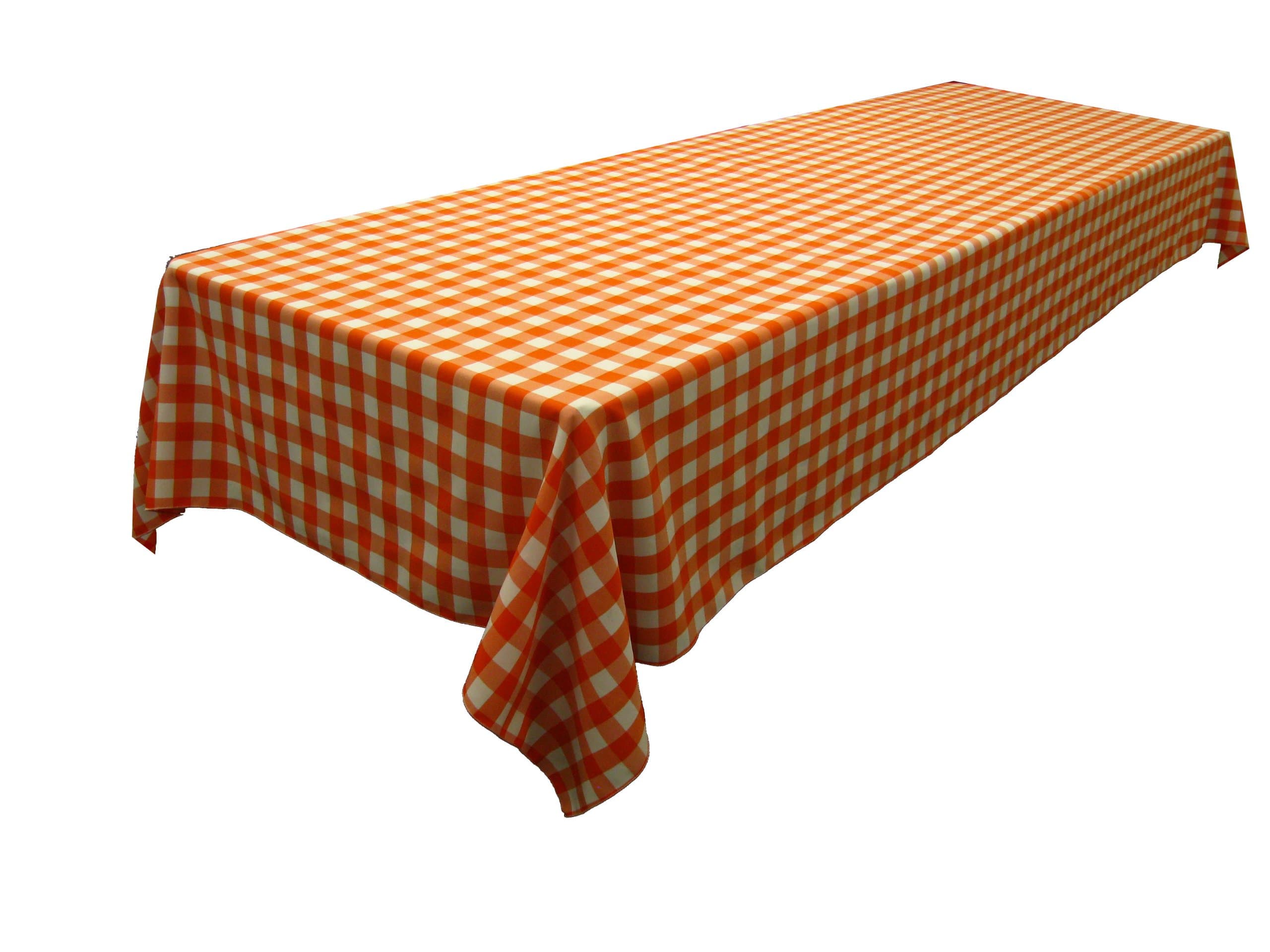 LA Linen Checkered Tablecloth, 60 by 120-Inch, Orange