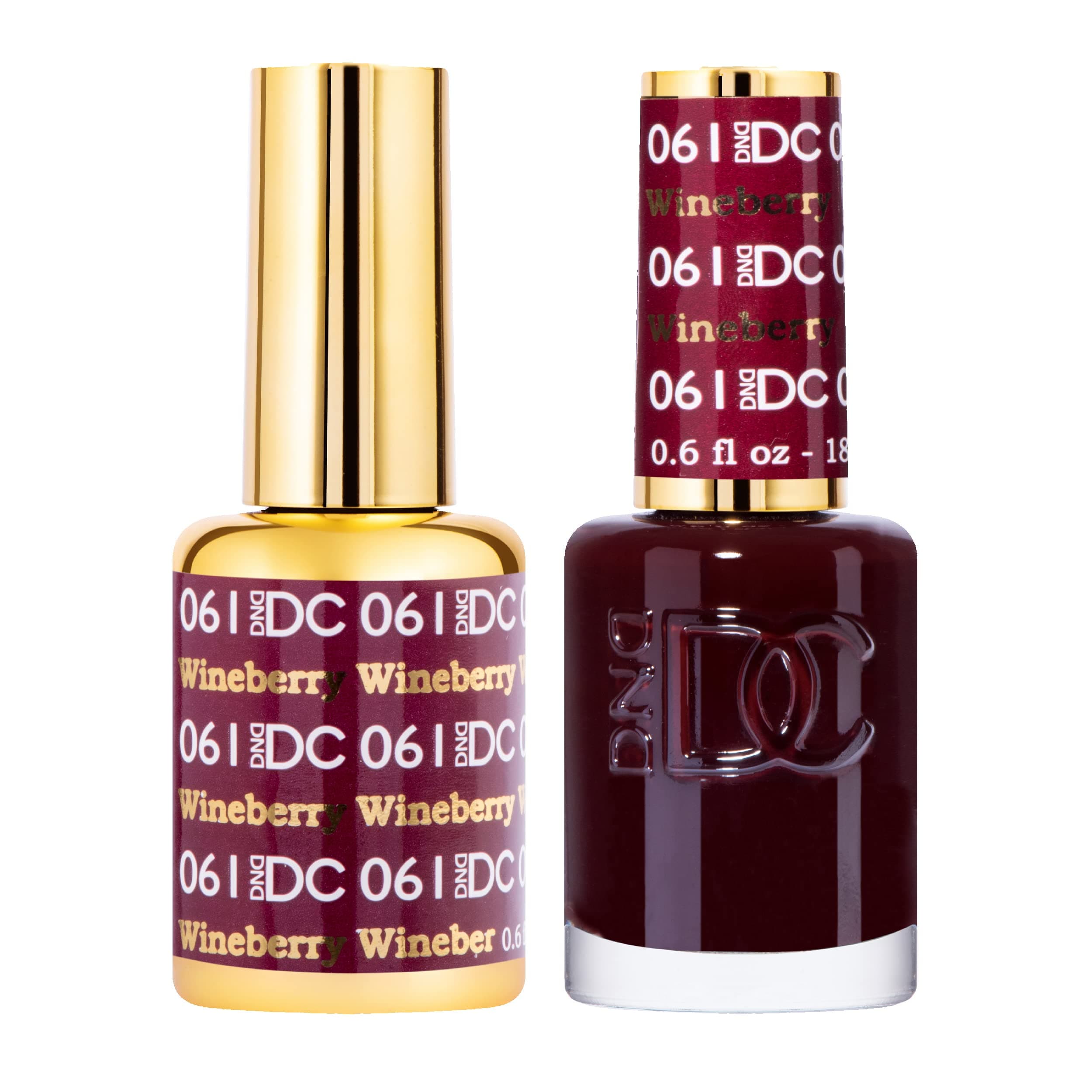 DND Gel Polish Set - 1 each of Red Gel Polish and Red Nail Polish, 061 Wineberry, 0.5 Fl Oz