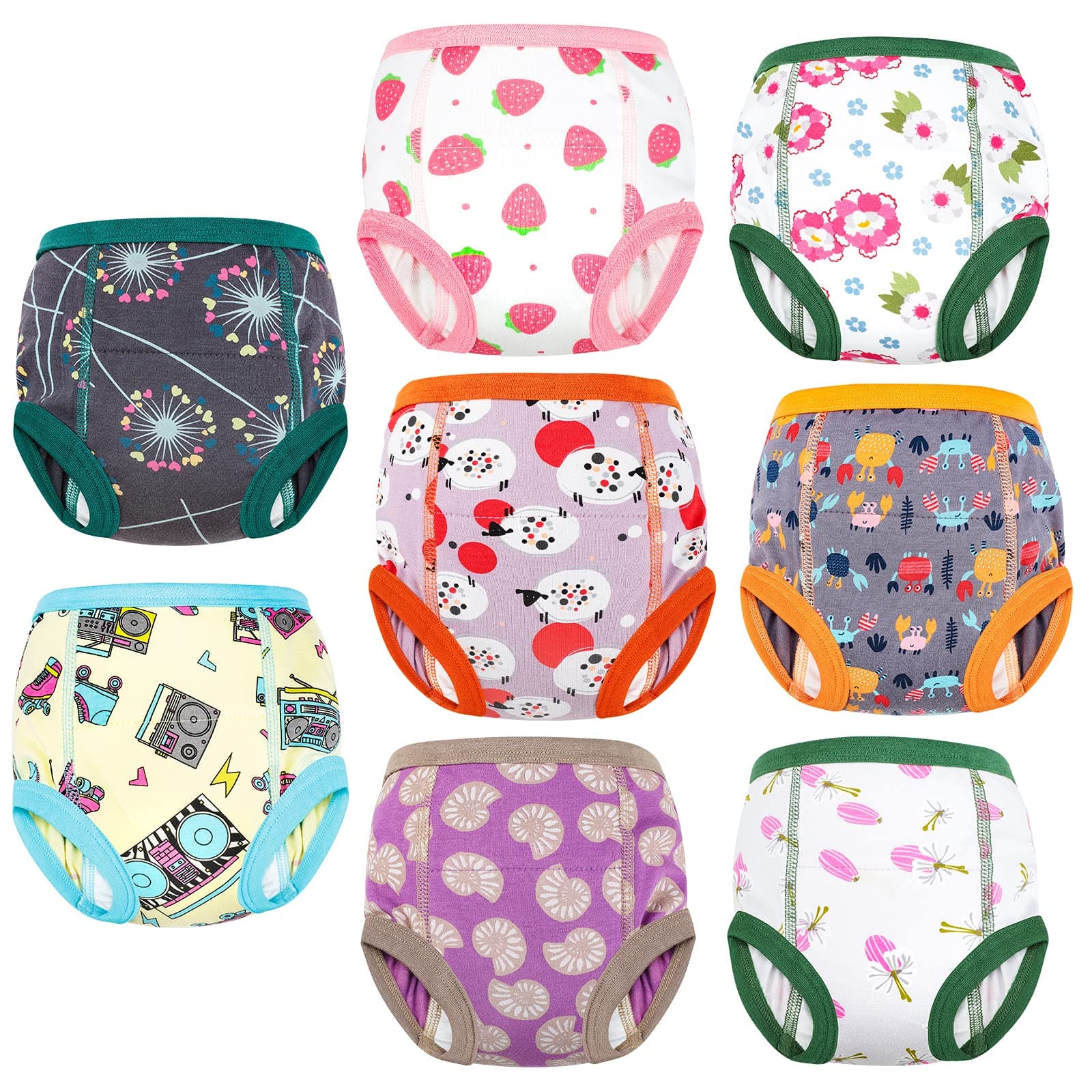 MooMoo Baby Training Pants 8 Packs Absorbent Training Underwear for Toddler Girls 6T
