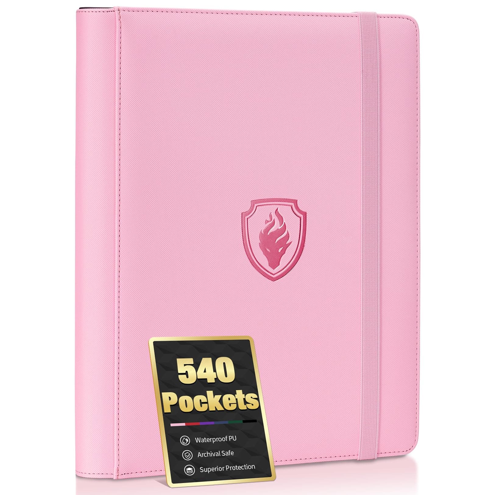 Premium 9 Pocket Card Binder for 540 Card, Fabmaker PU Trading Card Binder