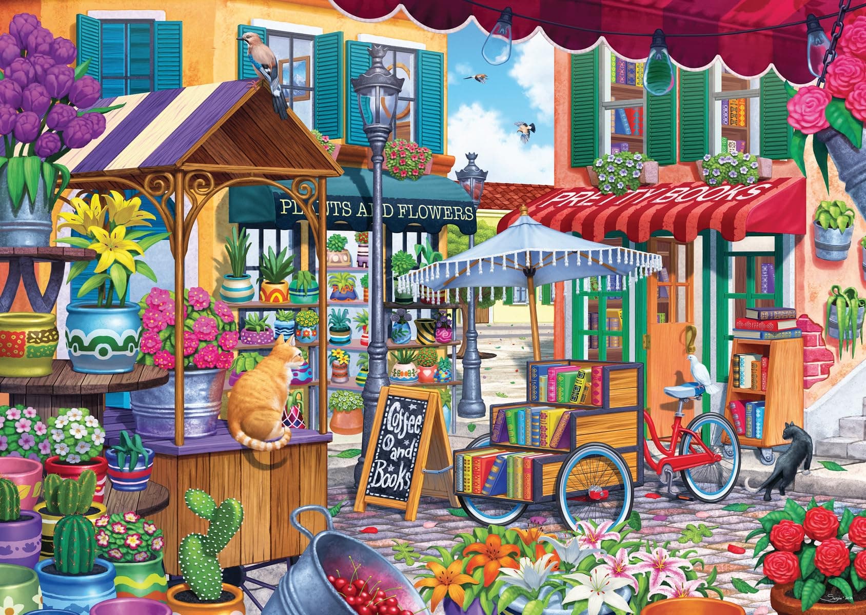 Wonder Forge Market Day 1000 Piece Jigsaw Puzzle for Adults - Unique, Perfectly-Fitting Pieces - Fun, Vibrant Imagery - Amazon Exclusive