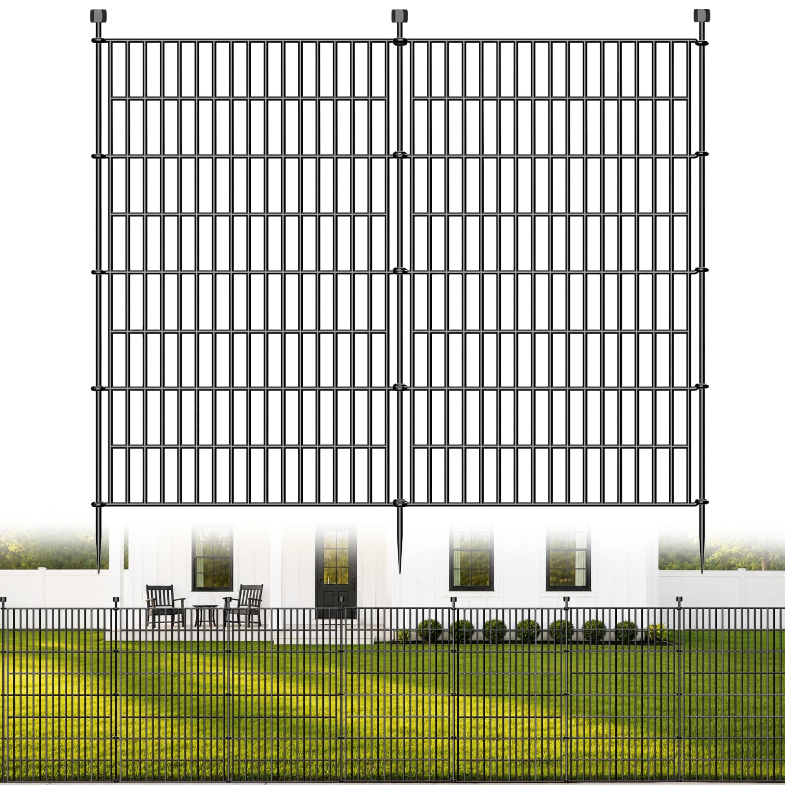 No Dig Garden Fence Outdoor for Yard, 48in (H) x 11.8ft(L)