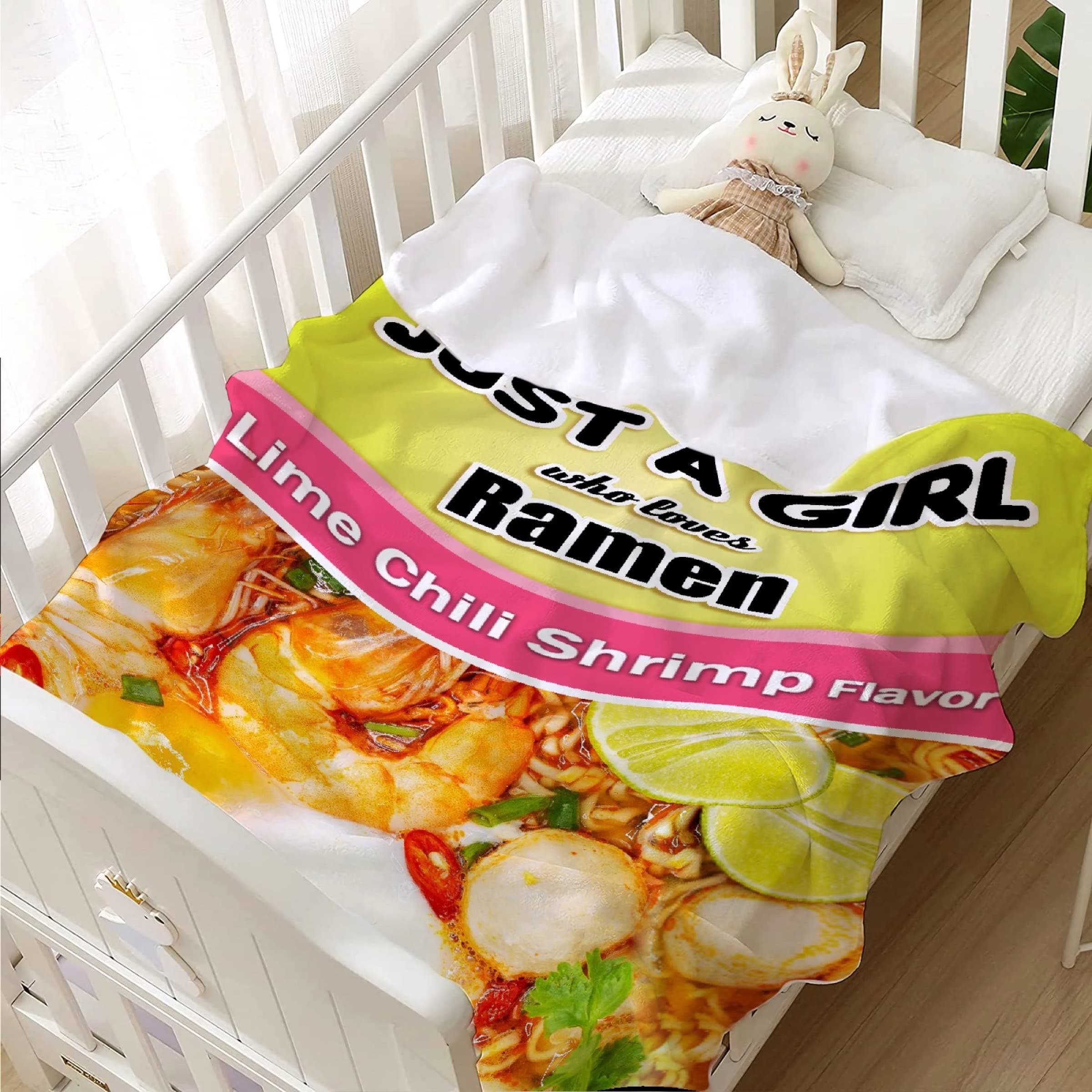 Todeyya Ramen Lime Chili Shrimp Flavor Super Soft Warm Toddler Throw Baby Blanket, Newborn, Infant Nursery Blanket for Stroller, Crib Birthday Gifts XS 30"X40" for Pet