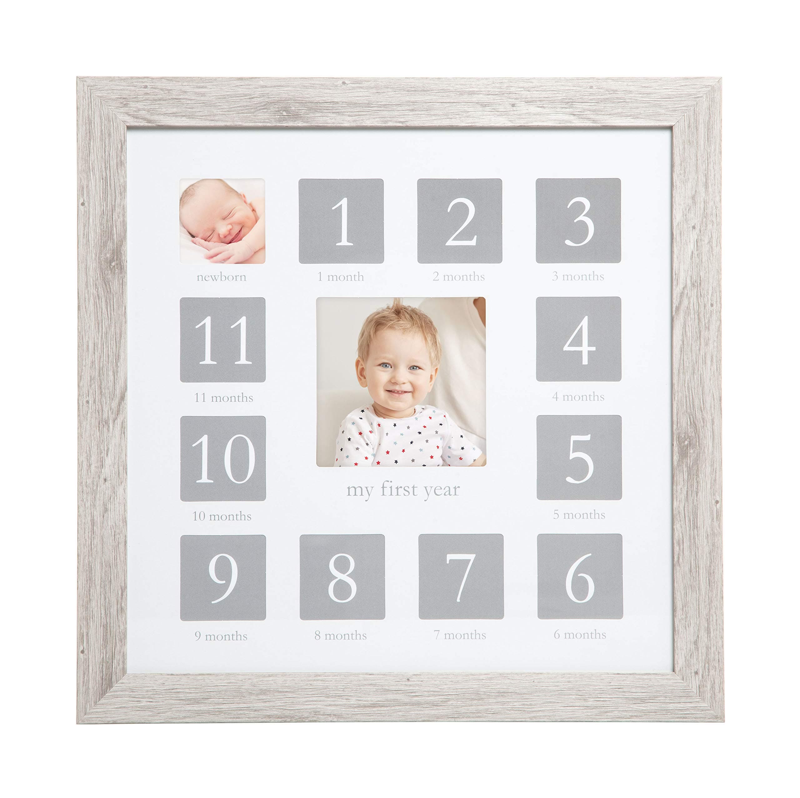 Kate & Milo Baby’s First Year Picture Frame, Woodland Nursery, Baby's First Year Photo Frame, Rustic