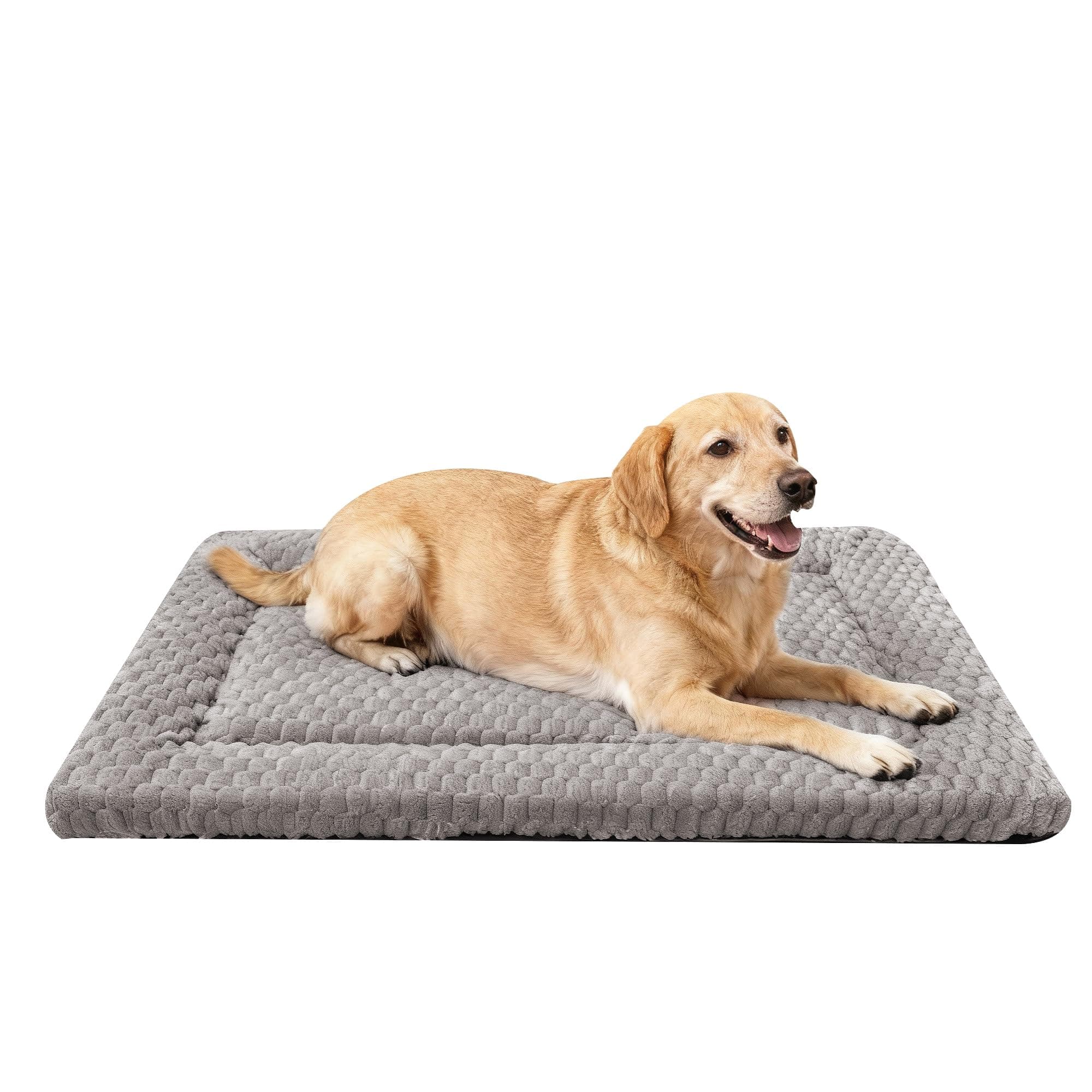 Dog Bed Mat - Dog Crate Pad - Reversible Mat for Pet Comfort - Soft Bed Crate Pads for All Seasons - Durable, Machine Washable Mat for Crates, Travel, and Home (Light Gray, 35" L*23" W*1.5" Th)