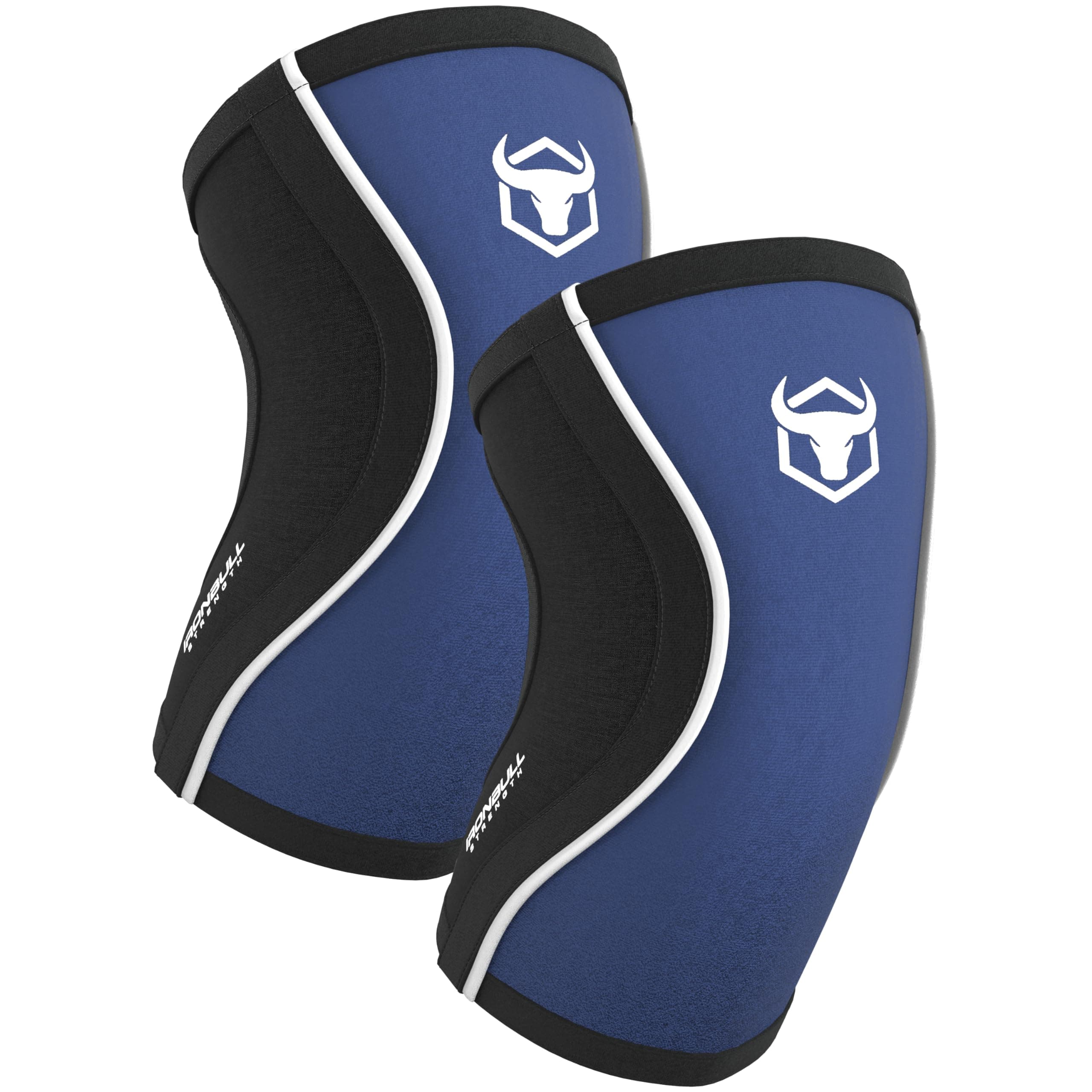 5mm Knee Sleeves (Pair) for Weightlifting & Cross-Training - High-Performance Knee Compression Wraps for Squats - Men and Women (Navy Blue, Large)