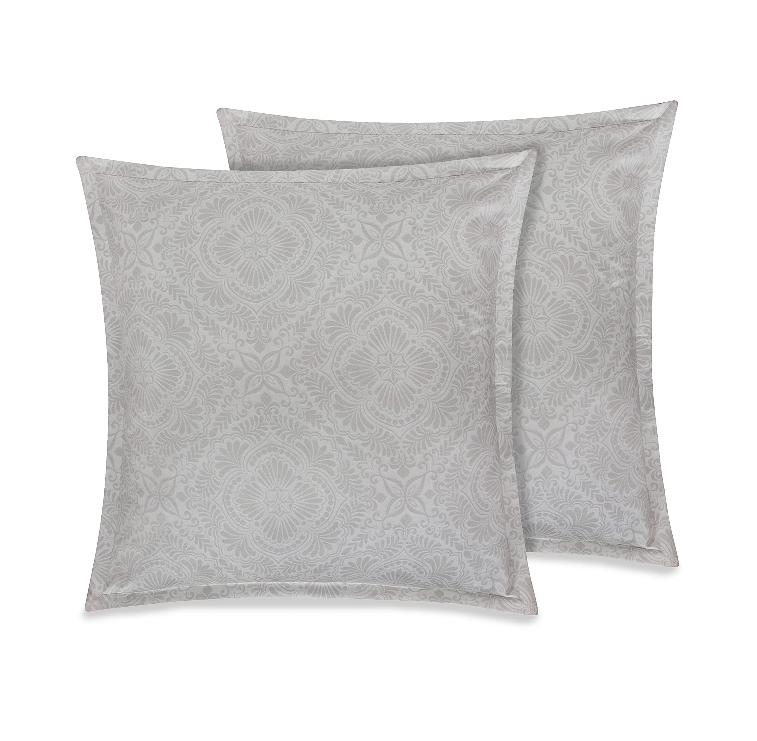 Delara GOTS Certified 100% Organic Cotton, Machine Washable Long Staple Cotton, 300 Thread Count Euro, Envelope Closure Sham Set of 2, 2 Inch Flange, 26"X26"