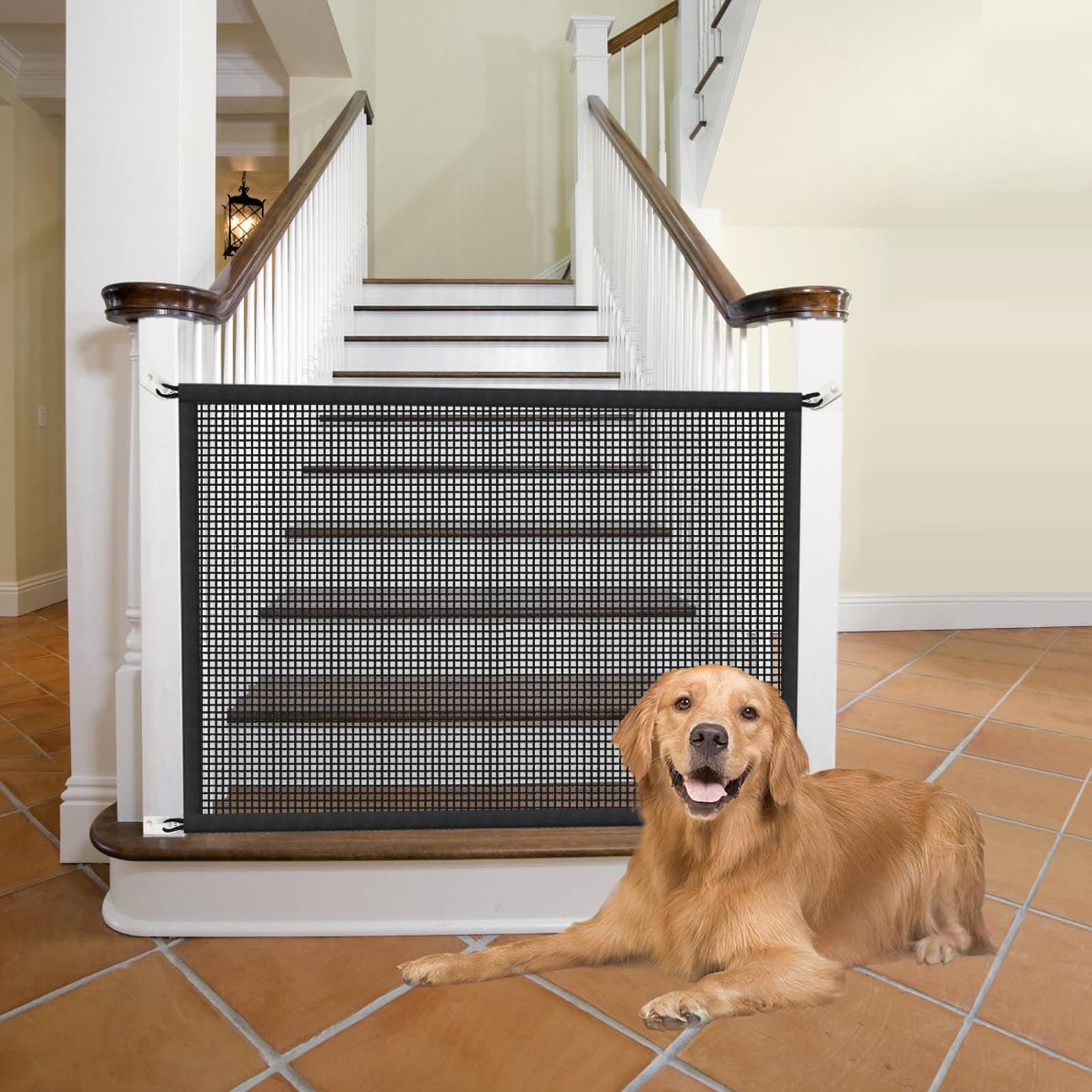 Cupount Dog Screen Mesh Gate for House, Stairs and Doorways, 29 x 34 in