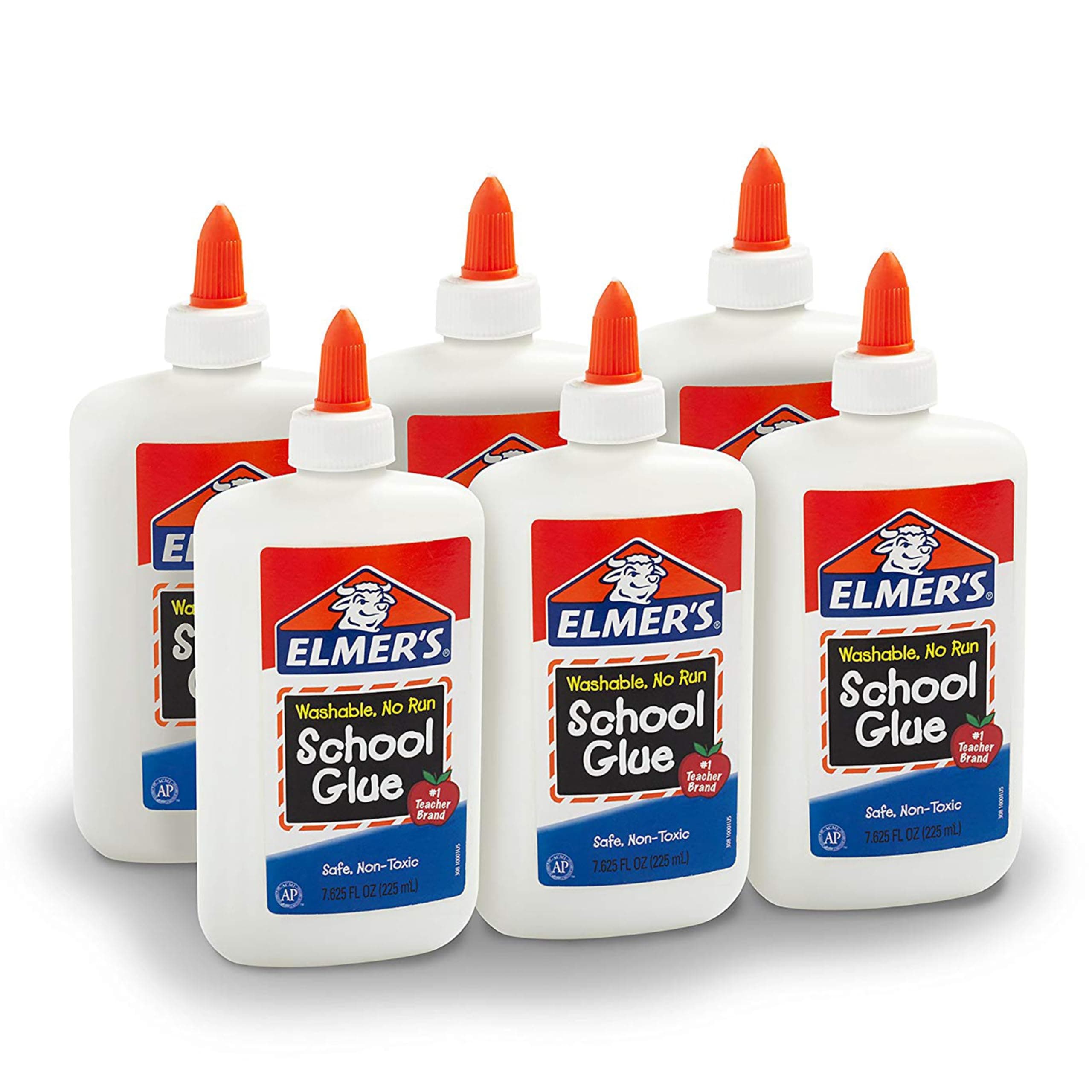 Elmer's Liquid School Glue, Washable, 7.6 Ounces, 6 Count - Great for Making Slime, Back to School, Classroom Supplies, #1 Teacher Brand