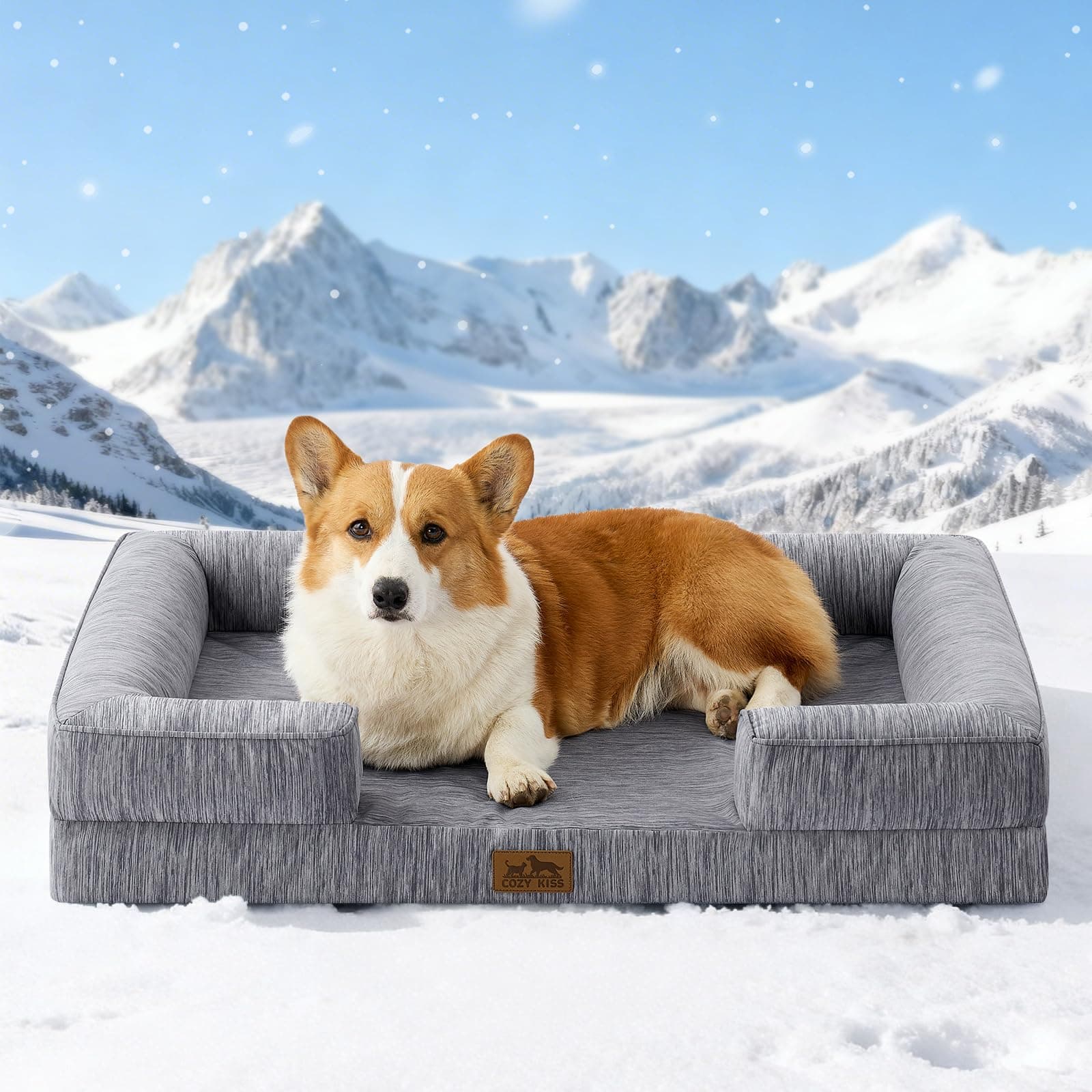 COZY KISS Orthopedic Dog Cooling Bed for Large Sized Dogs, 91x68 cm