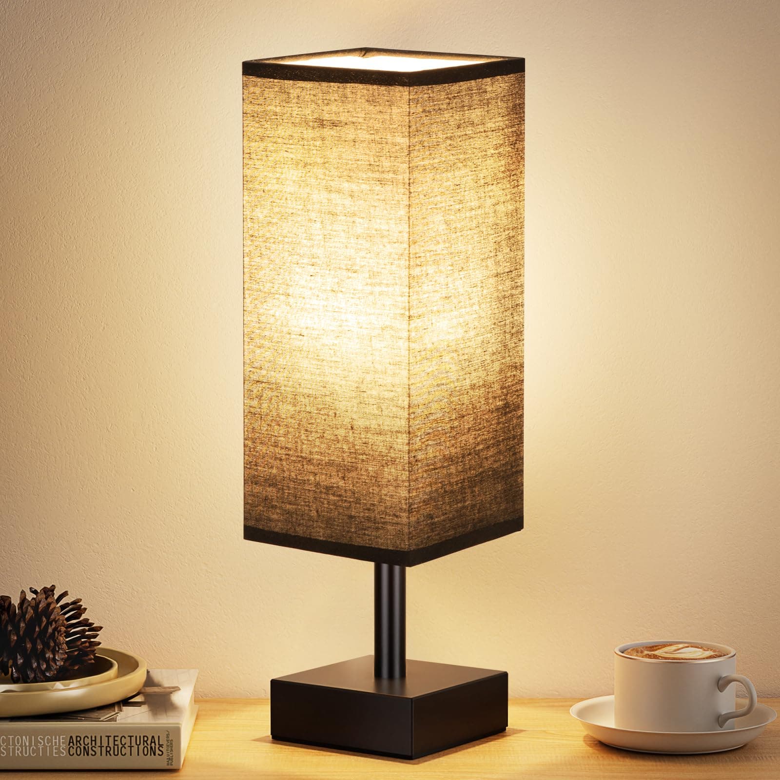 Fenmzee Bedside Small Lamp for Bedroom - Desk Lamps for Nightstand（Black）