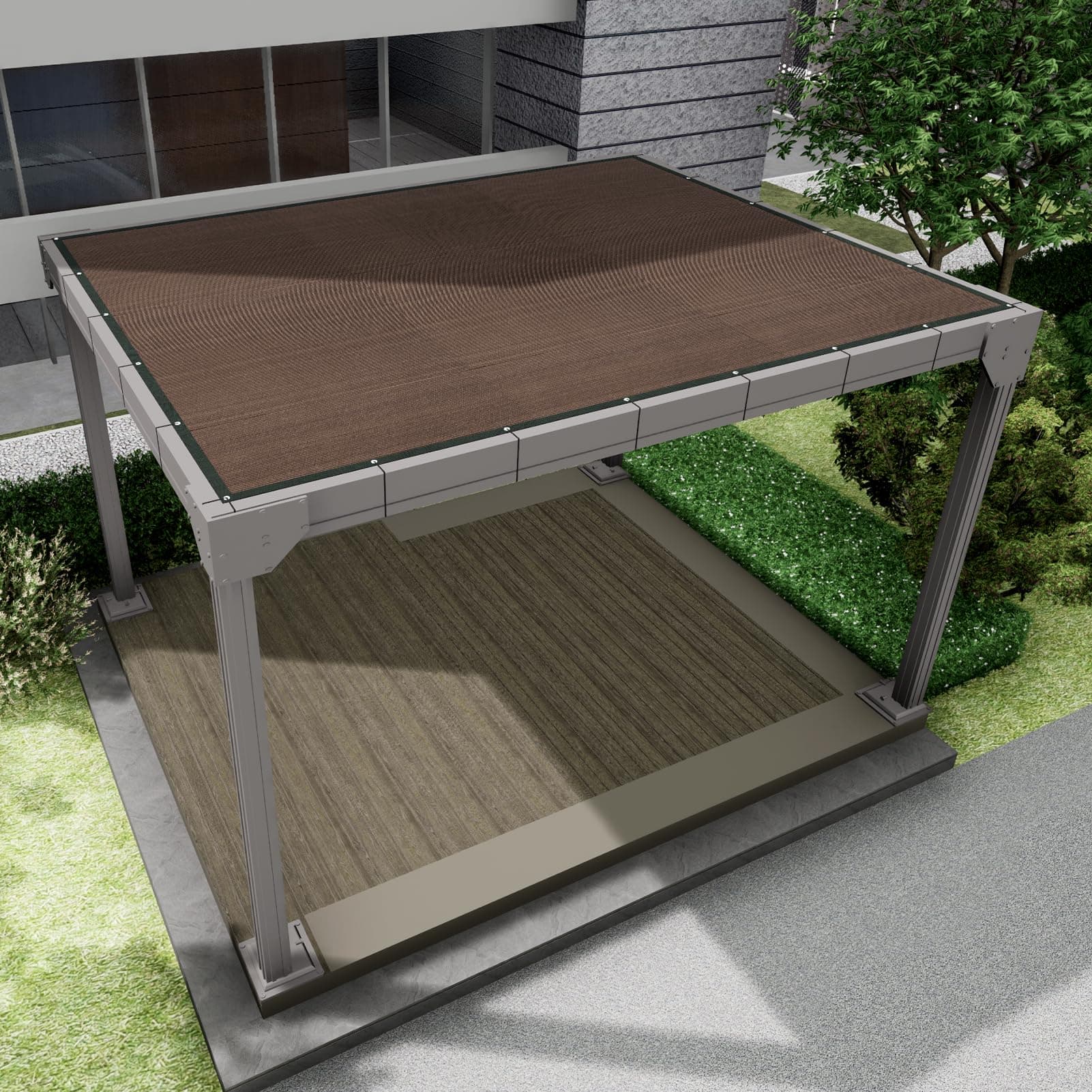 Vexoria 90% UV Sun Shade Cloth w/Grommets 6'x10' Pergola Cover Mocha