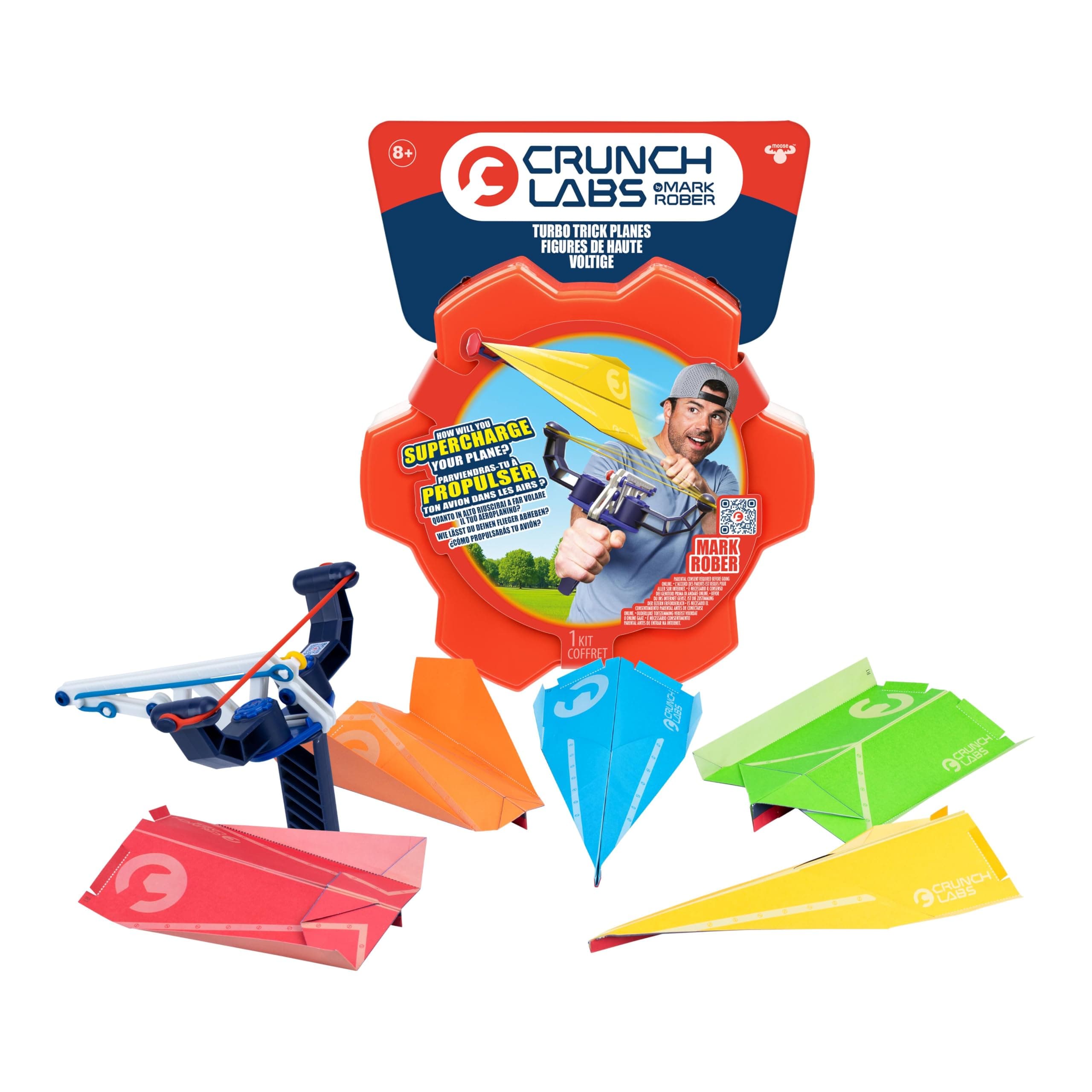 CrunchLabs by Mark Rober, Turbo Trick Paper Airplane, Fold, Launch, Fly