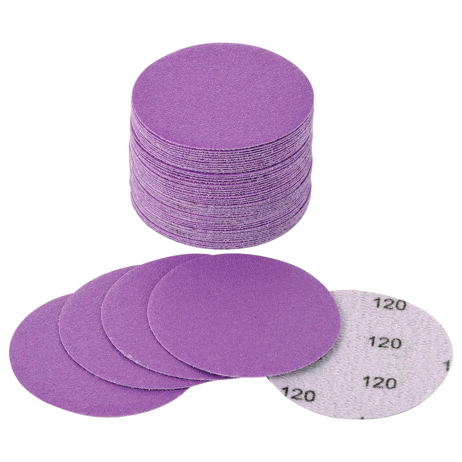 Arilier Disco de Lija de 3 Pulgadas 40 Piezas, Papel de Lija Grano 120, Accesorio de Lijado para Taladro, Discos de Papel de Lija Húmedo y Seco con Gancho y Bucle para Lijadoras Orbitales Aleatorias