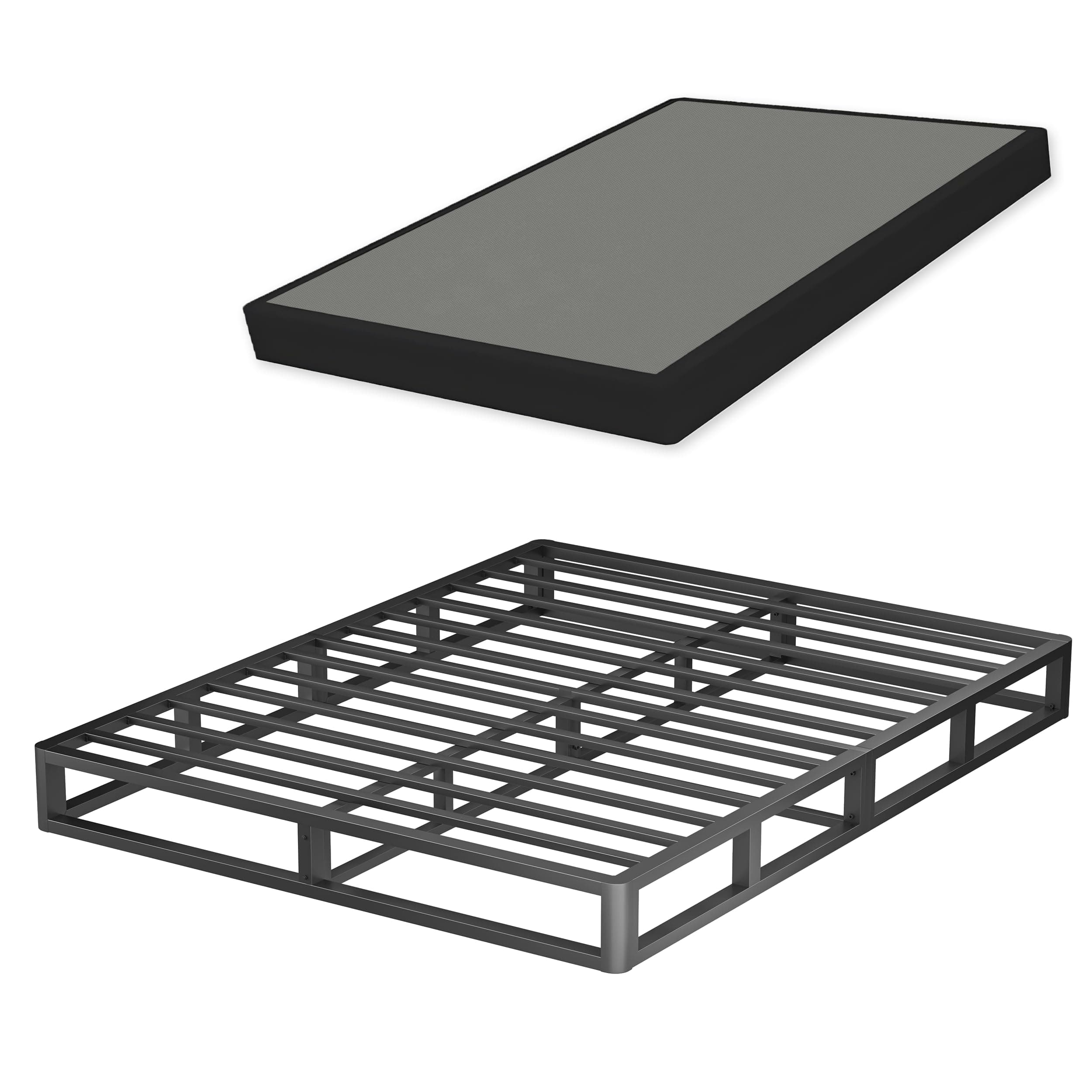 7 Inch Queen Metal Box Spring with Round Corners, 3000 LBS Heavy Duty
