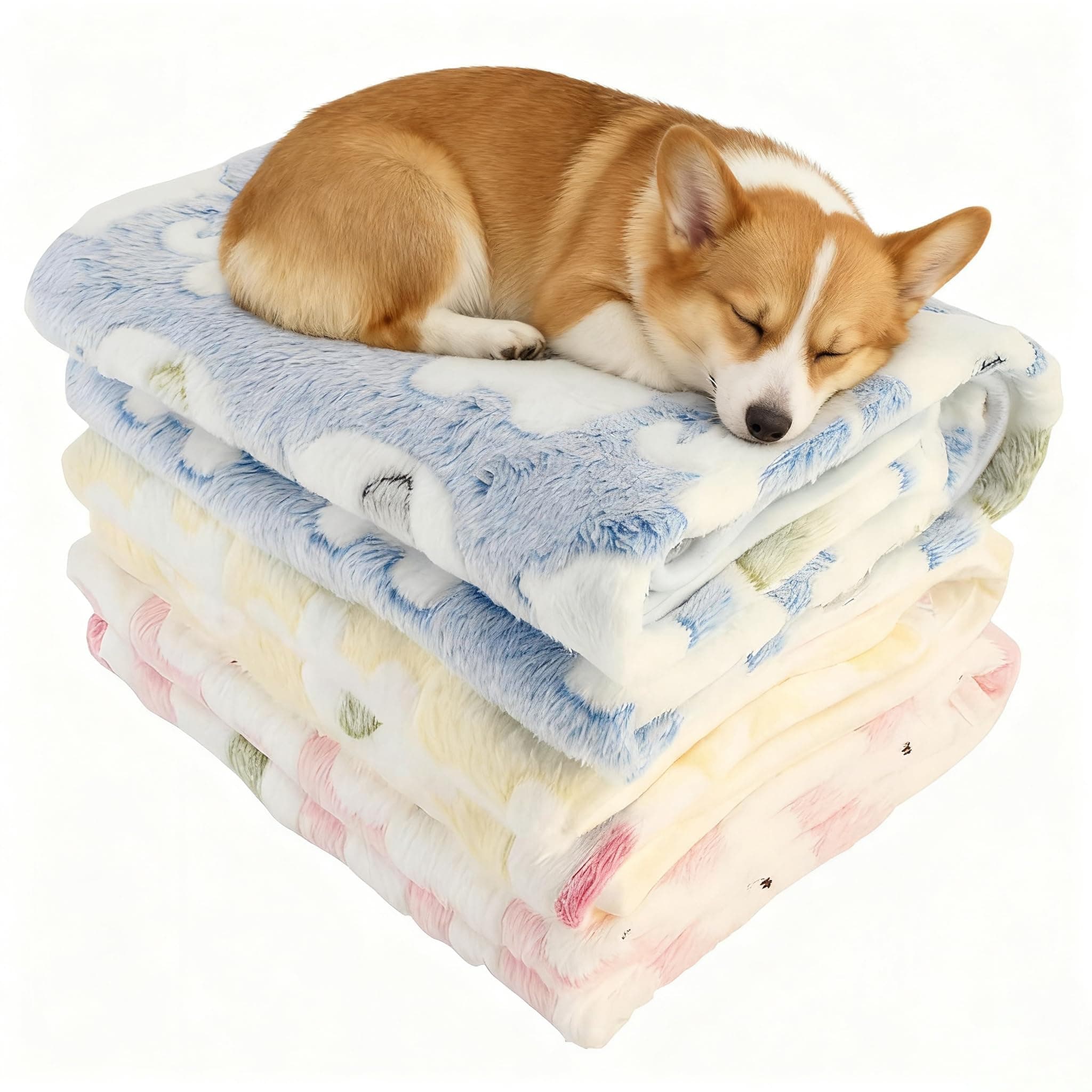 Three Piece Pet Blanket Set for Dogs Cats Soft Throw Puppy Kitten Bed Mat