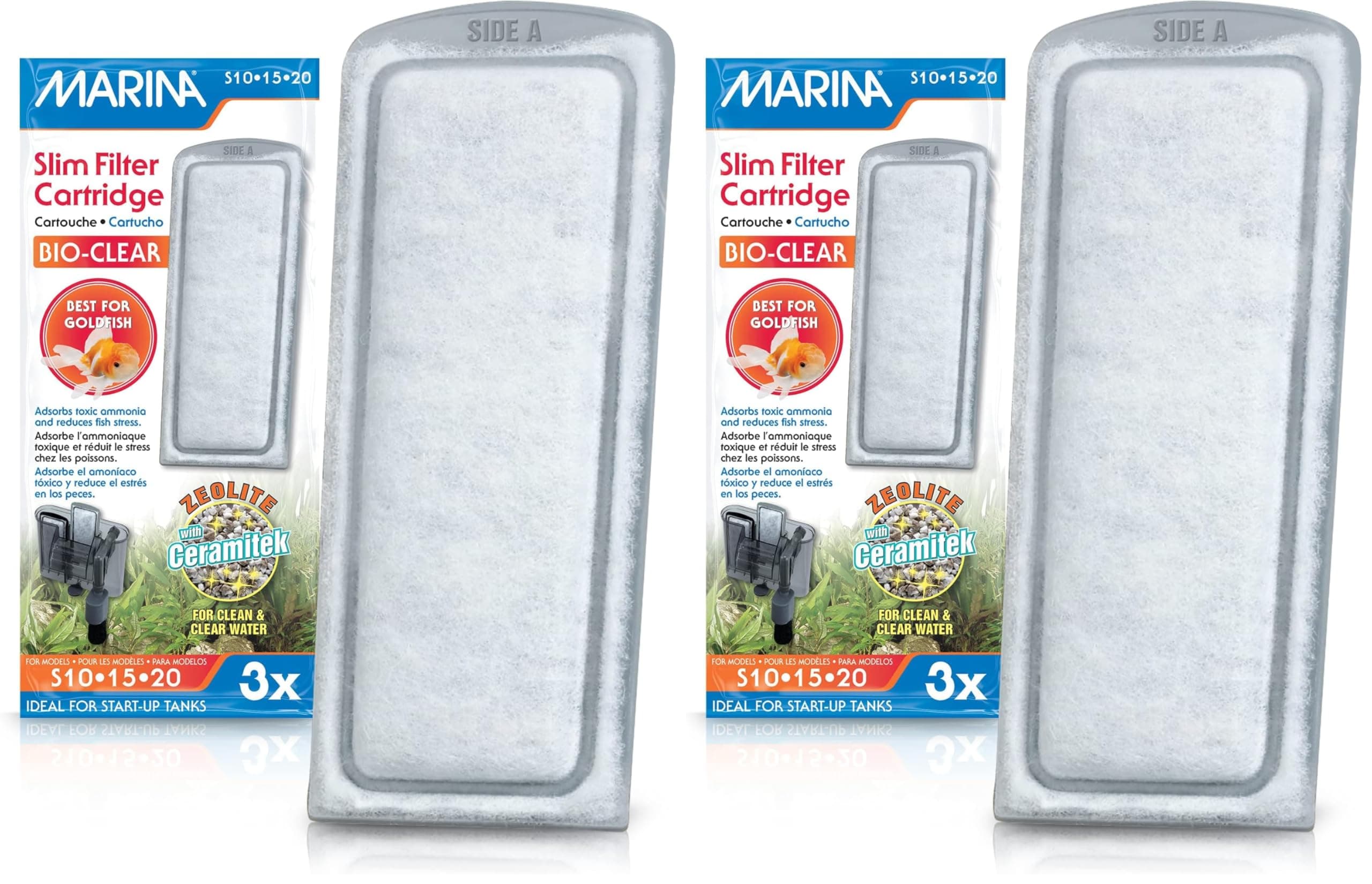 Marina Slim Filter Zeolite Plus Ceramic Cartridge - 6-Pack, White