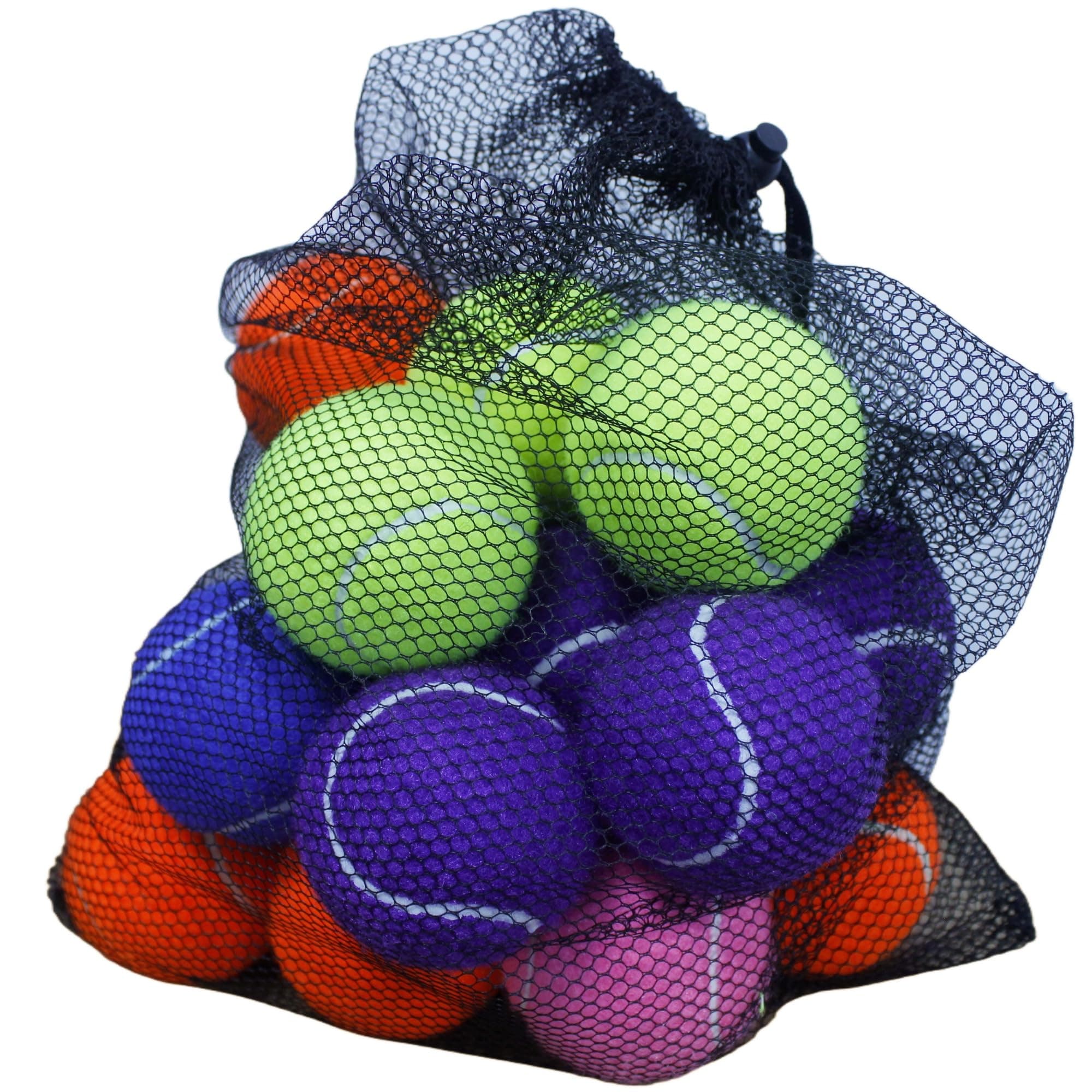 AOXEQUIP 2.58" Tennis Balls for Training, Ball Machines & Multi-Purpose Use – Felt Practice Balls in Classic Yellow or Mixed Colors, Available in 8 or 20 Pack with Mesh Carry Bag