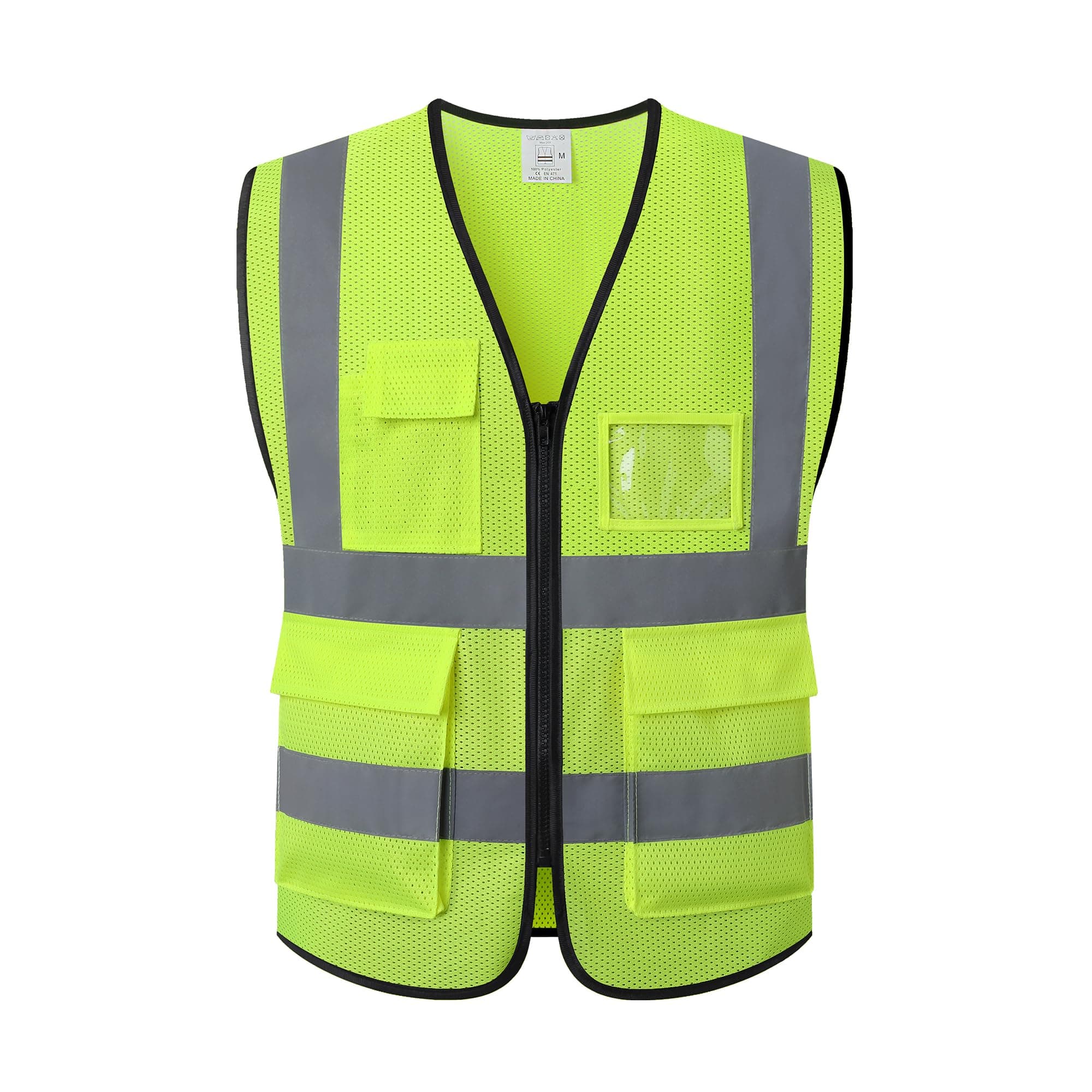 ASIPHITU Reflective Safety Vest for Men Women Construction Vest Meet ANSI/ISEA Standard Yellow Large