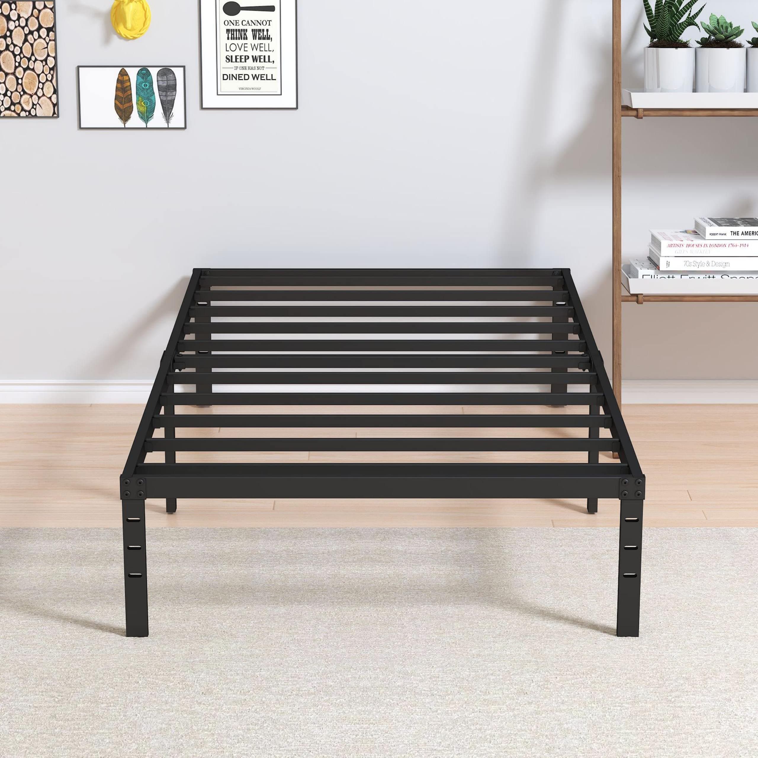 Maenizi 12 Inch Twin Bed Frame No Box Spring Needed, Heavy Duty Metal Platform Bed Frame Twin Size Support Up to 2500 lbs, Easy Assembly, Noise Free, Black
