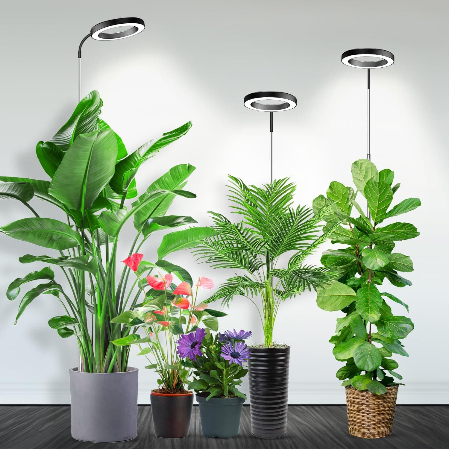 Garpsen Plant Light, Full Spectrum Grow Light, 65'' Height Adjustable 3Pack