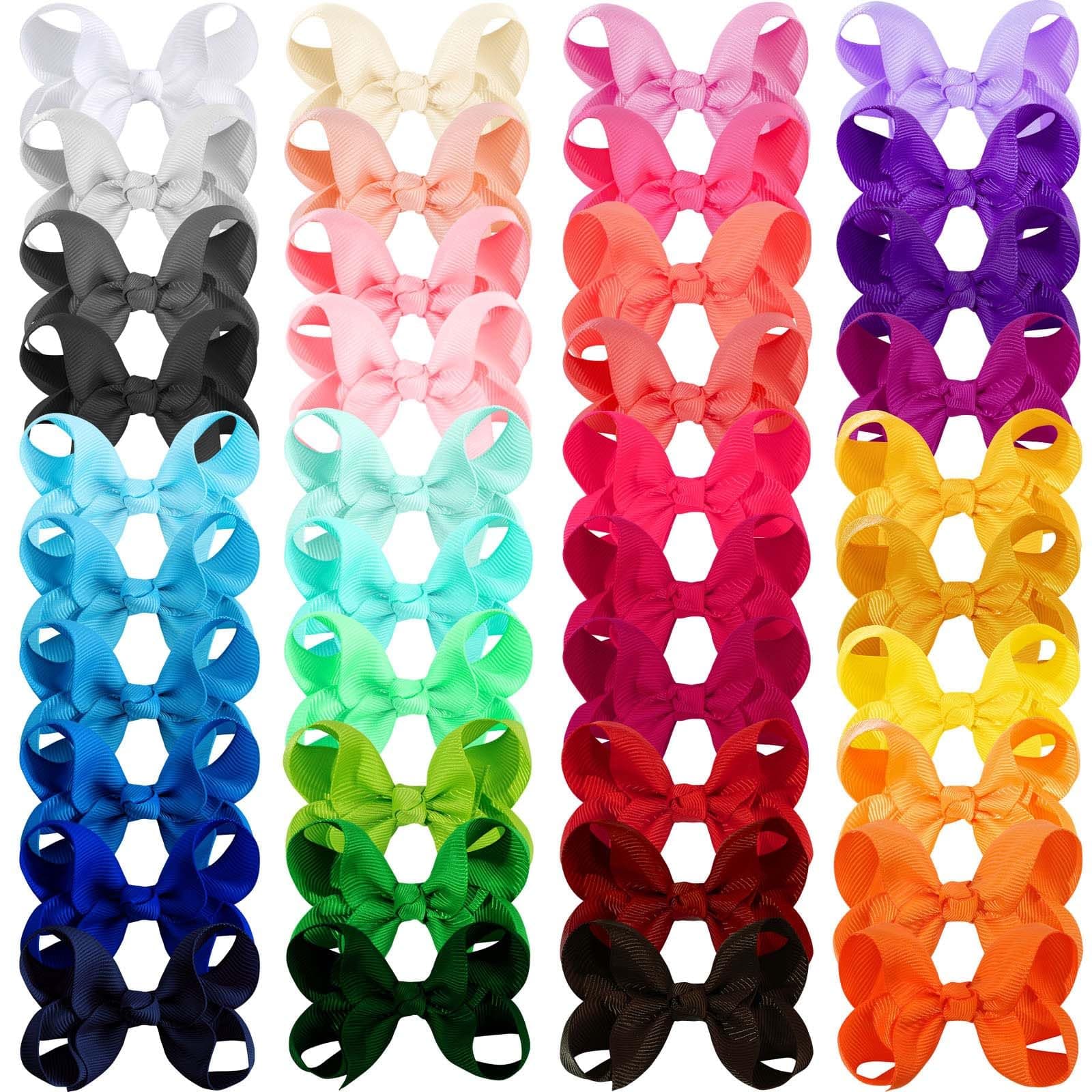 Oaoleer 40 Colors 3" Hair Bow Clips for Girls Tolddler Hair Accessories