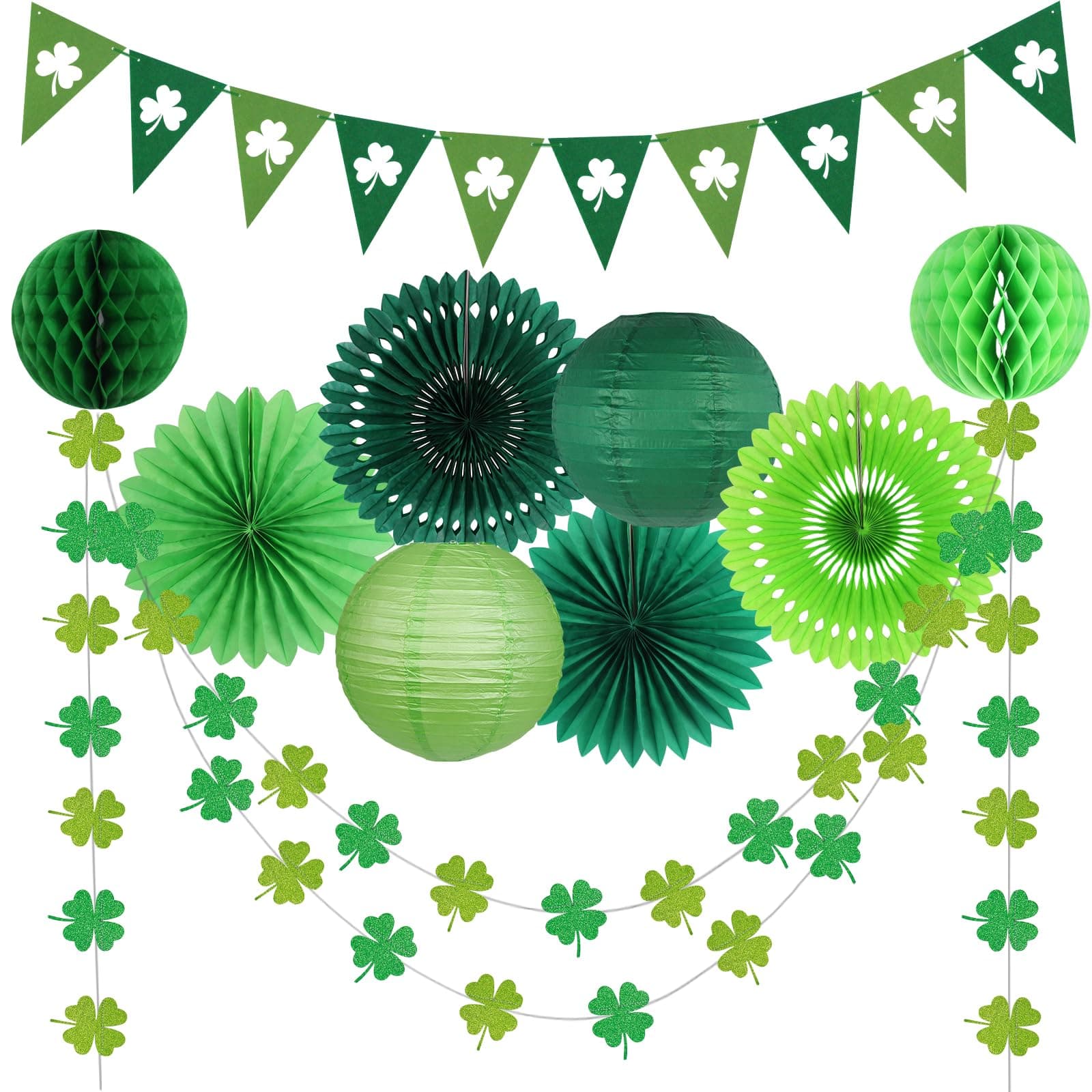 zilue St Patricks Day Decorations Green Party Supplies Pack of 10