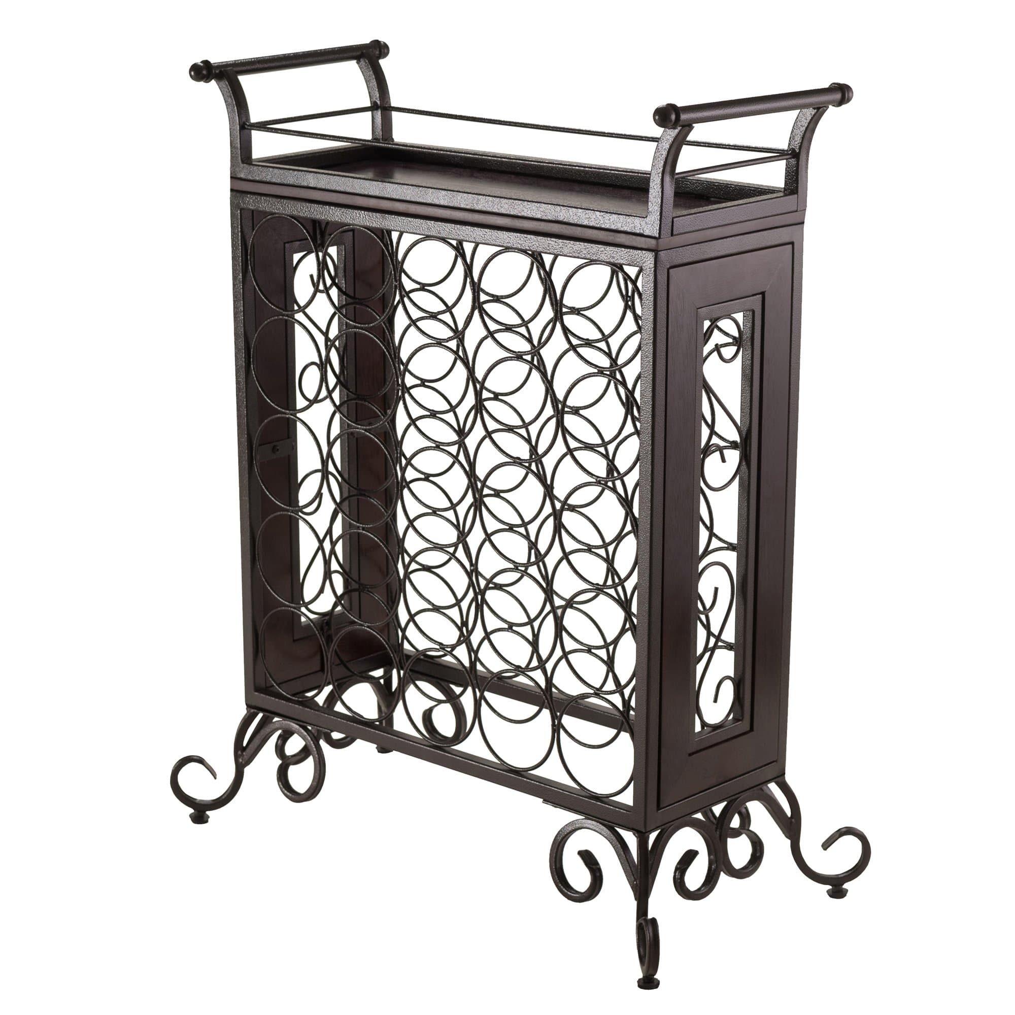 Winsome Wood Antique Bronze Finish Silvano Wine Rack