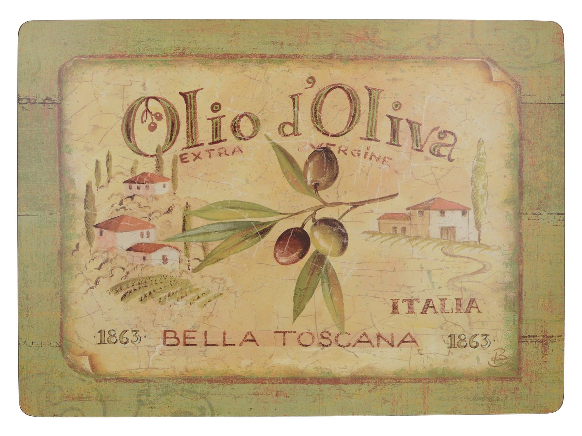 Creative Tops Extra Large Olio D Oliva Cork Backed Placemats, Multi-Colour, Set of 4