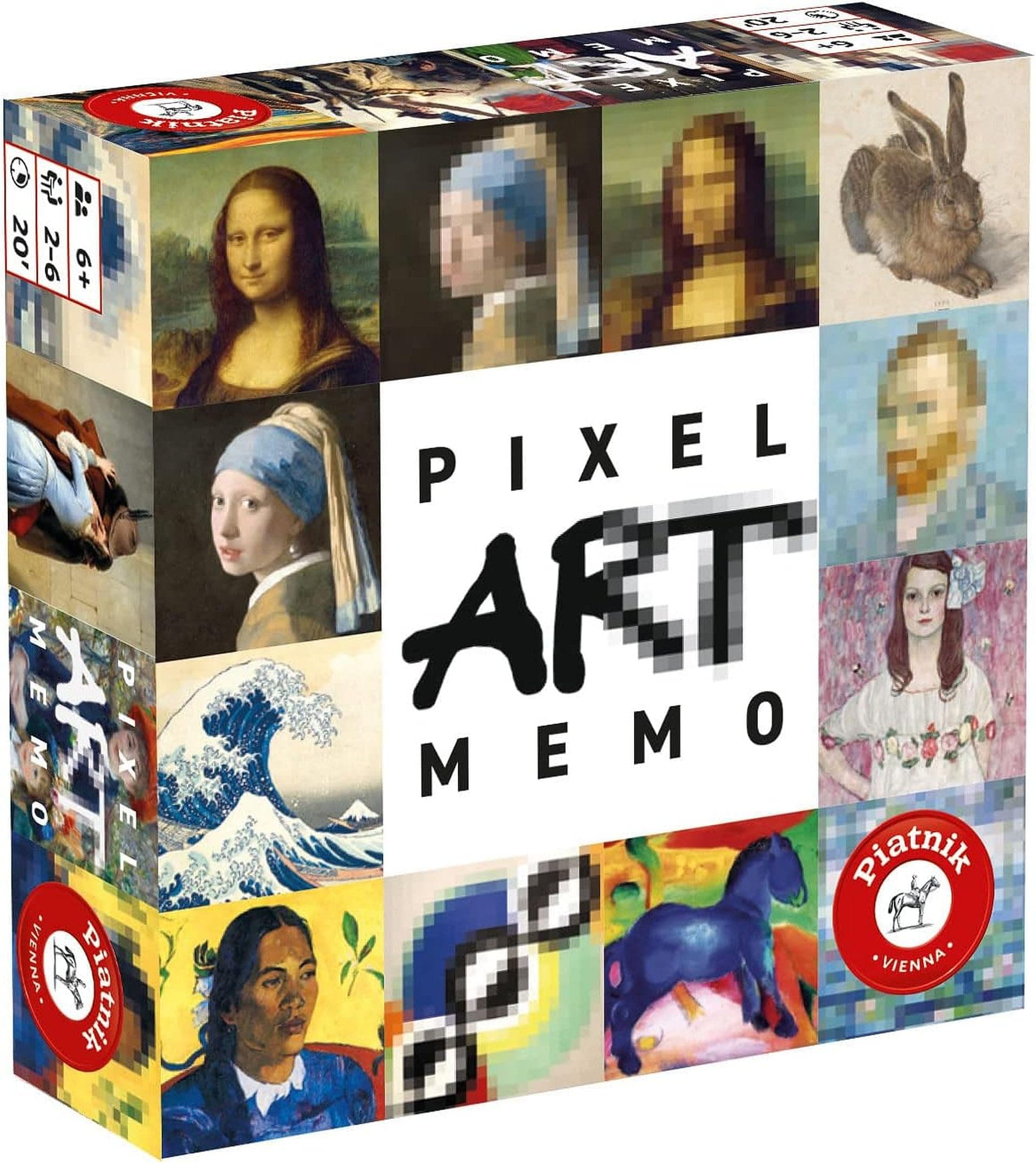 Piatnik - 6690 | Pixel Art Memo | The Special Memo | Connect The Original to Its Pixelated Image, White