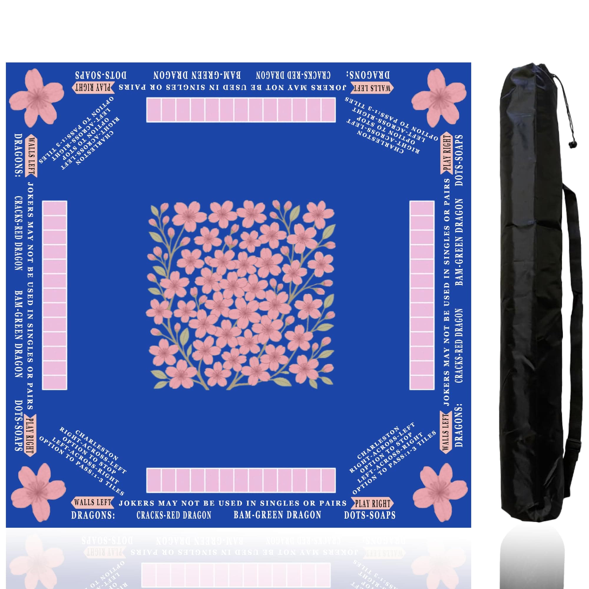 DEALZOOM Mahjong Mat Cherry Blossom Blue