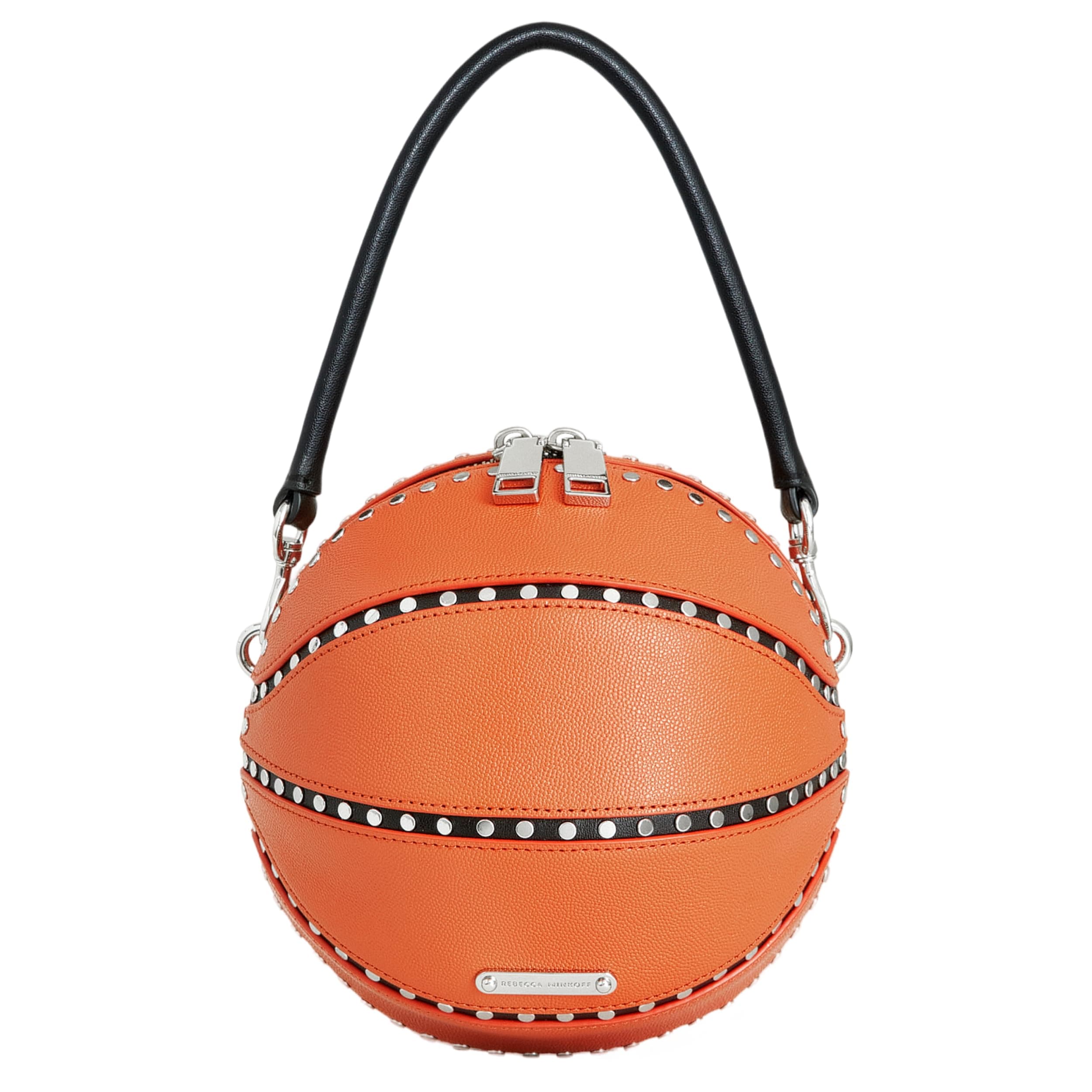 Rebecca Minkoff Unisex's Basketball Crossbody Bag, Women's Leather Shoulder Purse, Mandarino