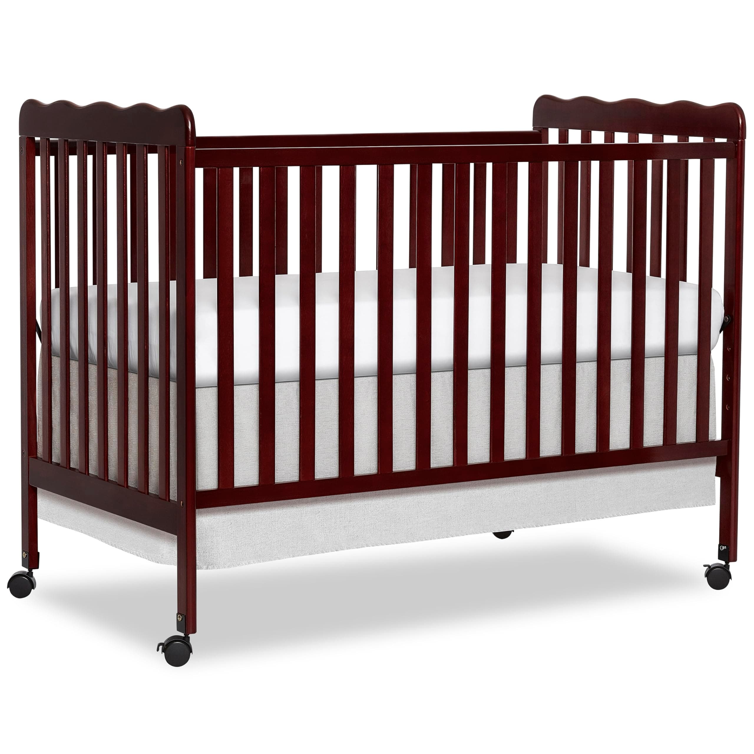 Dream On Me Carson Classic 3-in-1 Convertible Crib in Espresso, Made of Sustainable Pinewood, Non-Toxic Finish, Comes with Locking Wheels, Wooden Nursery Furniture