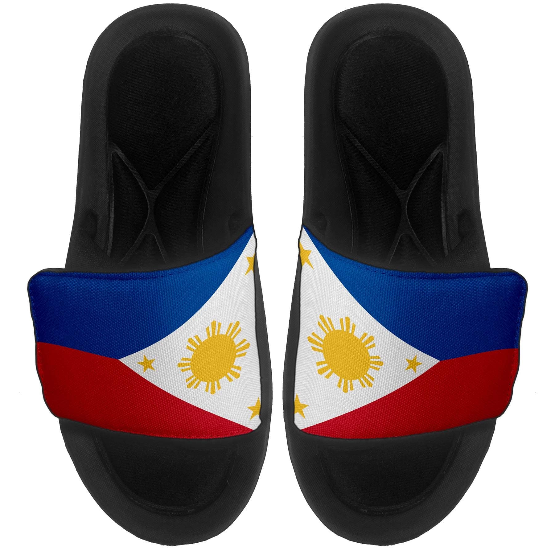 ExpressItBest Cushioned Slide-On Sandals/Slides for Men, Women and Youth - Flag of Philippines Filipino,Pinoy - Philippines Flag - Large
