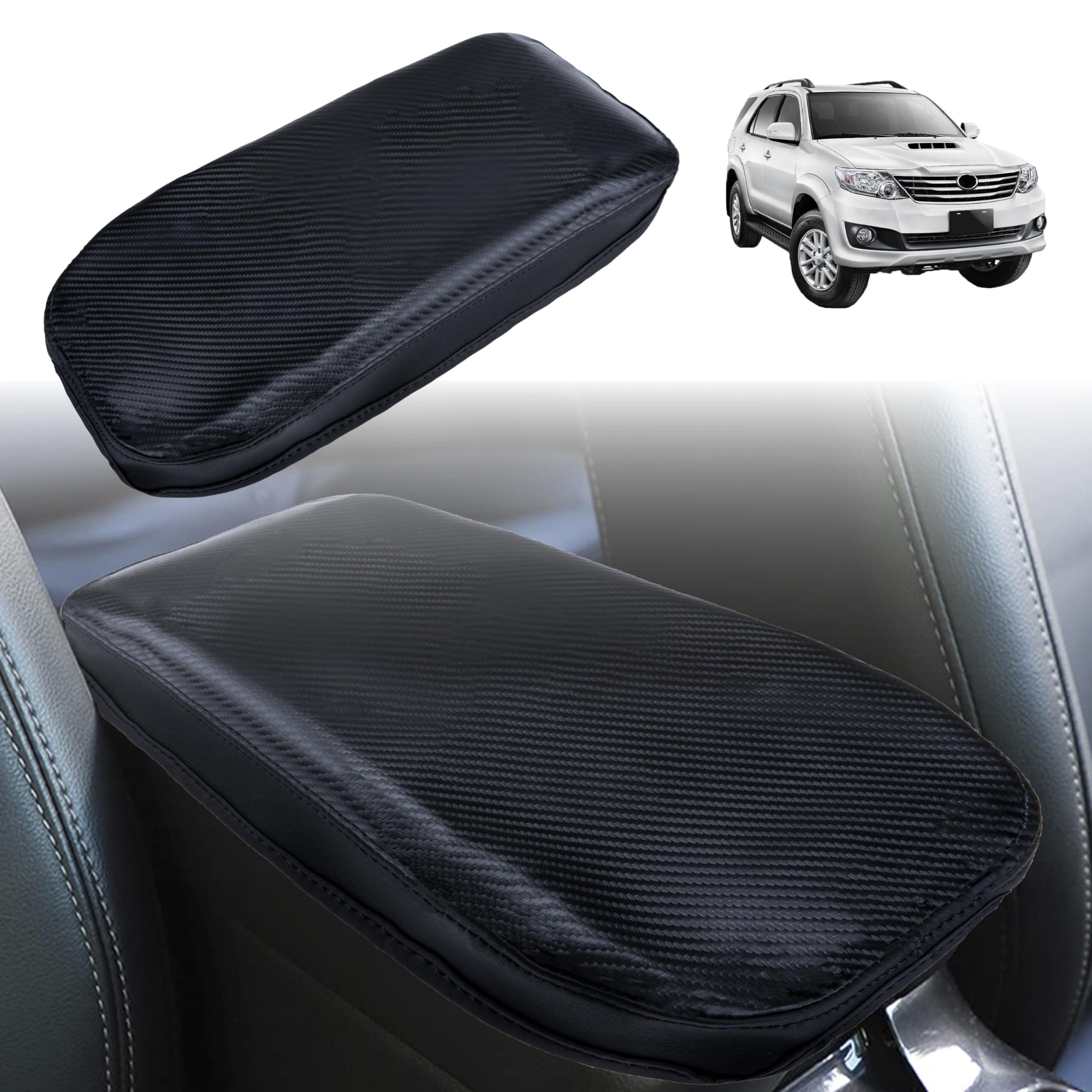 ecocstm Center Console Cover, PU Leather Middle Console Lid Cover