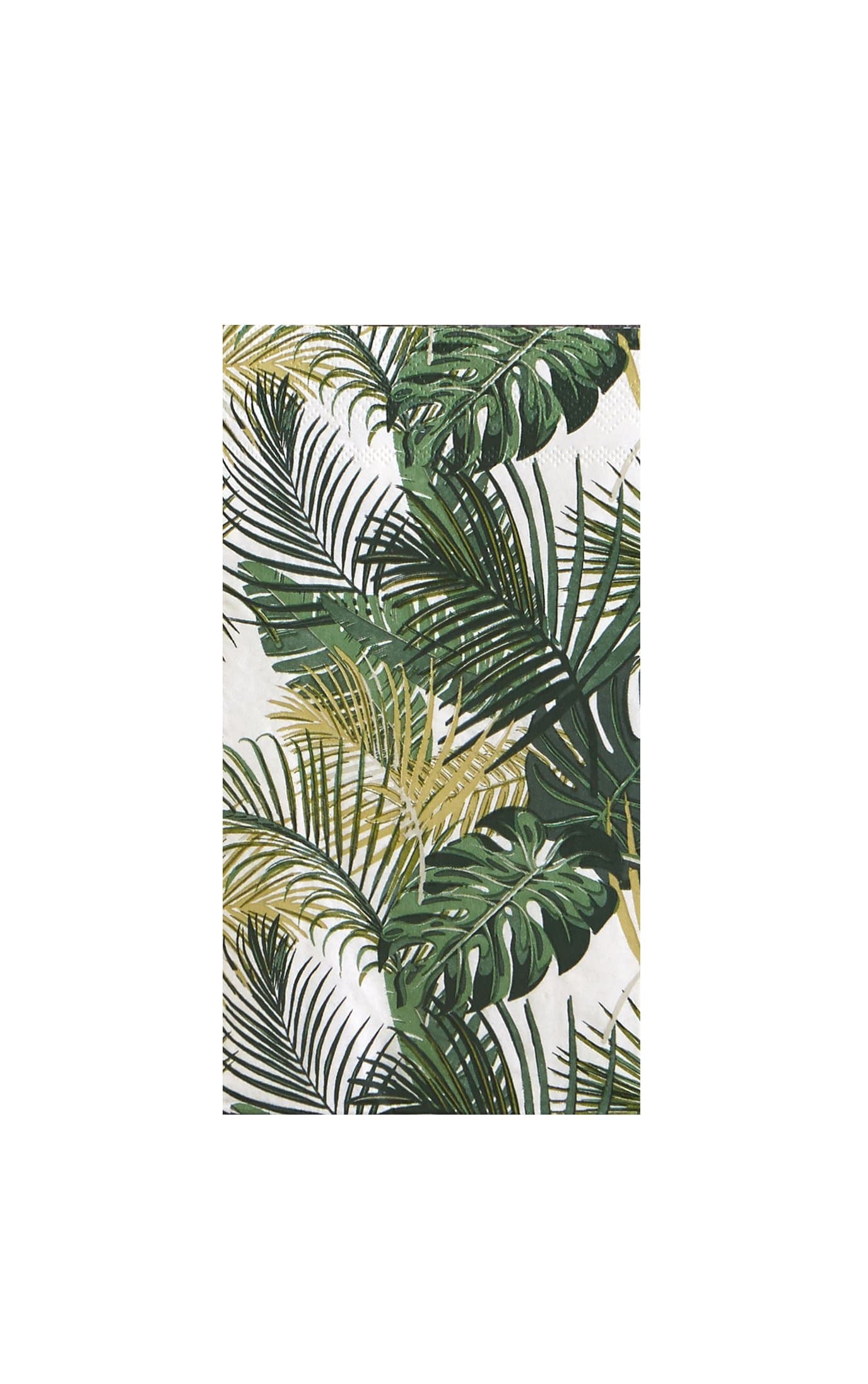 Pack of 16 Palm Leaf Guest Size Paper Napkin Green 7.75" x 4.25"