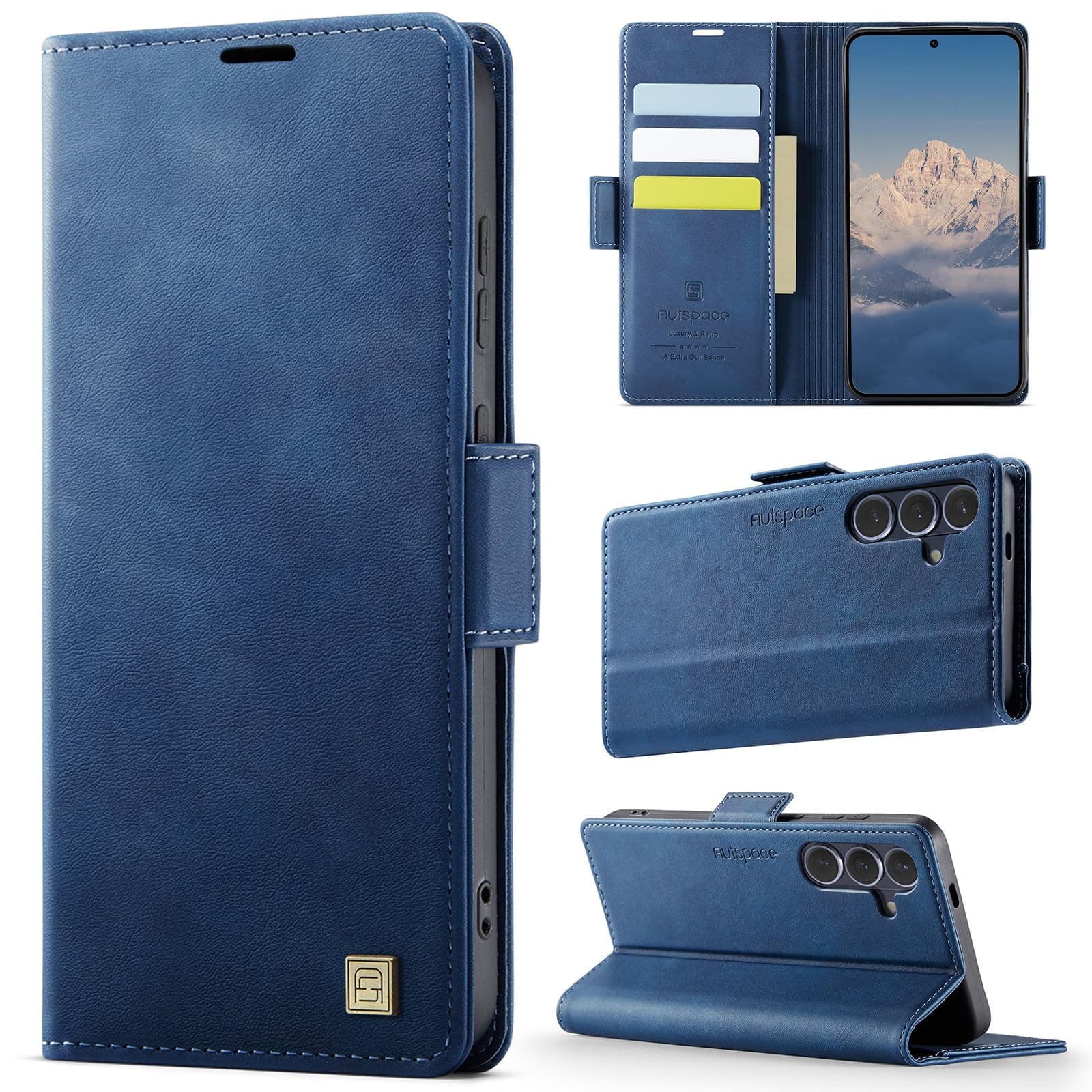 vxxliaxs Wallet Case for Samsung Galaxy S26 5G, PU Leather Folio Flip Shockproof Magnetic Clasp Case Cover with Card Slots, Kickstand, RFID Blocking for Galaxy S26 6.3 Inch, Blue