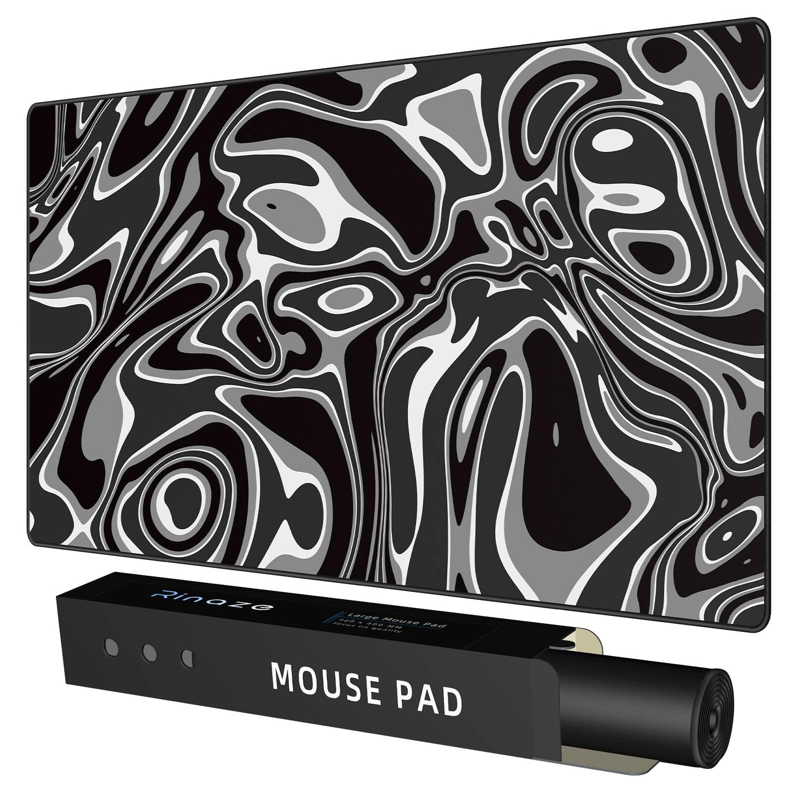 Rinaze Large Gaming Mouse Pad with Superior Micro-Weave Cloth, Extended Desk Mousepad with Stitched Edges, Anti-Slip Keyboard Pad for Computer, Home and Gaming