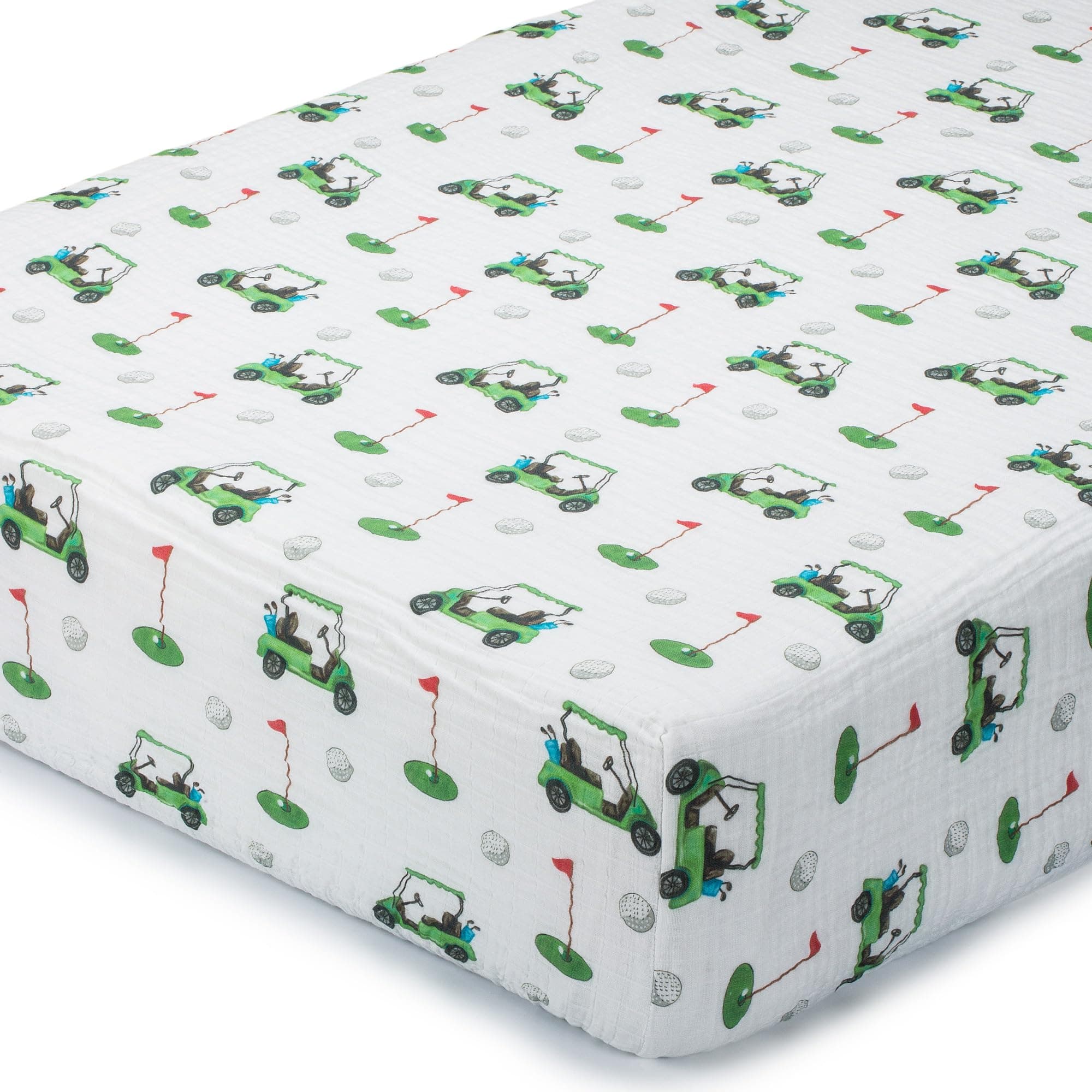LollyBanks Muslin Crib Sheet, 100% Cotton Fitted Crib Sheets for Boys