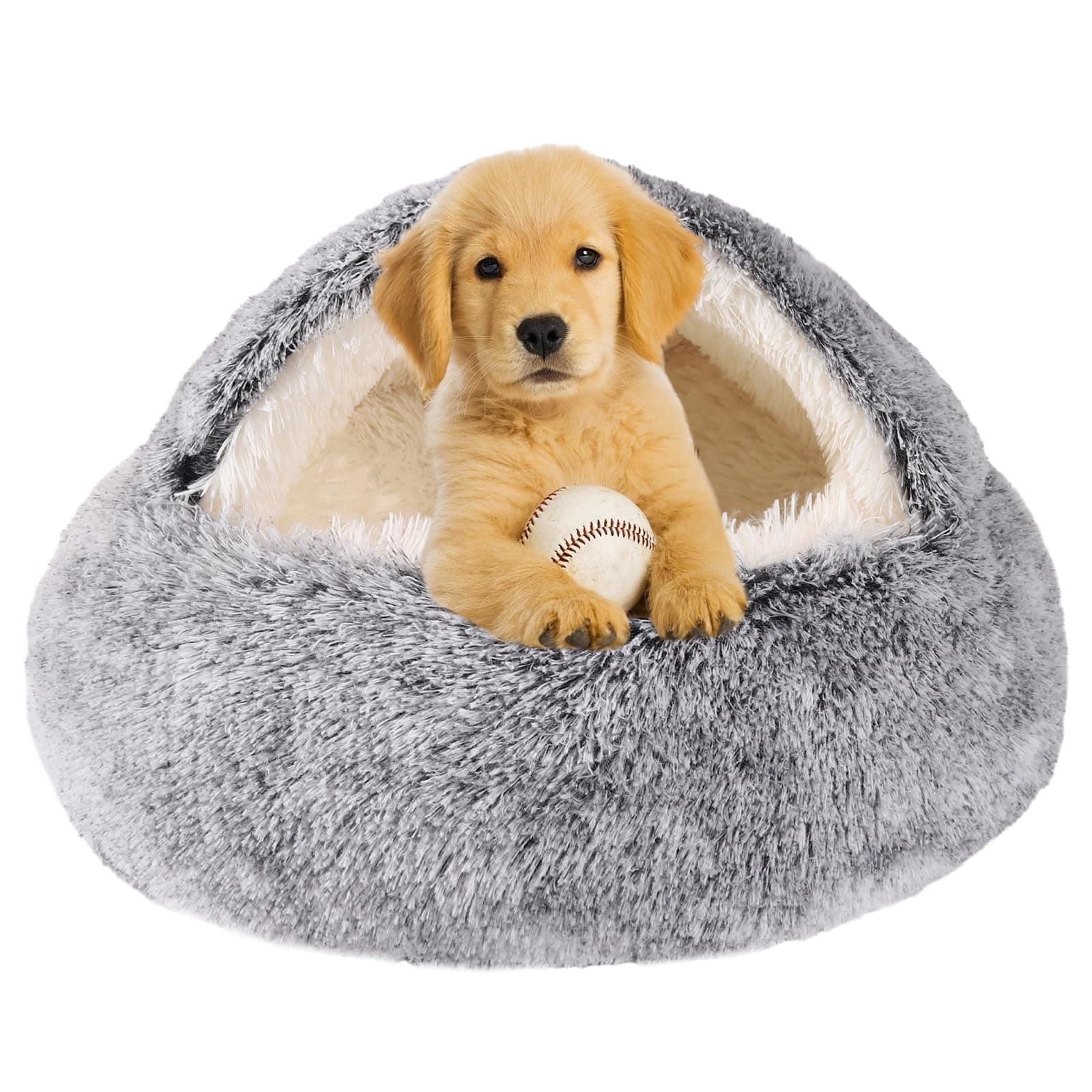 Dog Beds for Small Dogs, Cat Bed Cave, Washable Cute Cat Bed, Cozy Nook Pet Bed for Dogs or Cats, Anti-Slip Puppy Bed for Small Medium Pets (Grey, 23" x 23")