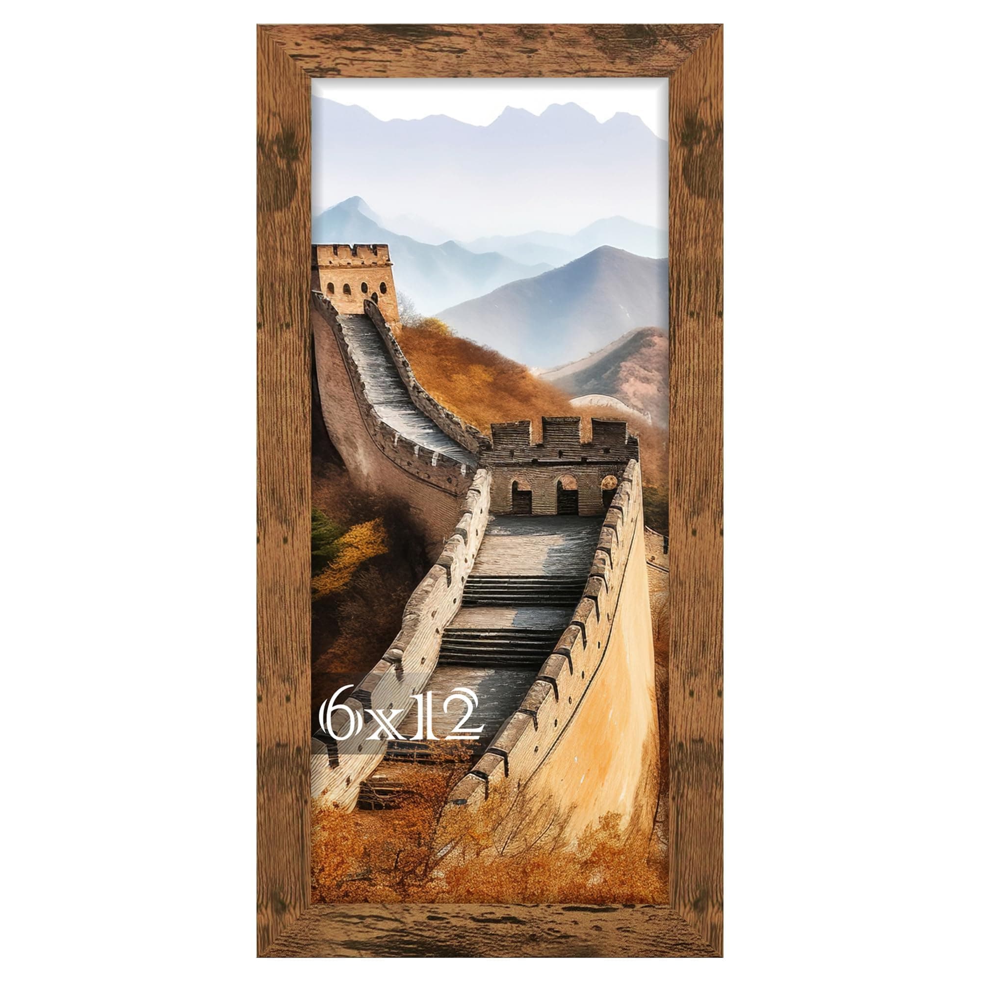 Picrit 6x12 Frame, Photo Frame for Wall Mounting Display, Brown