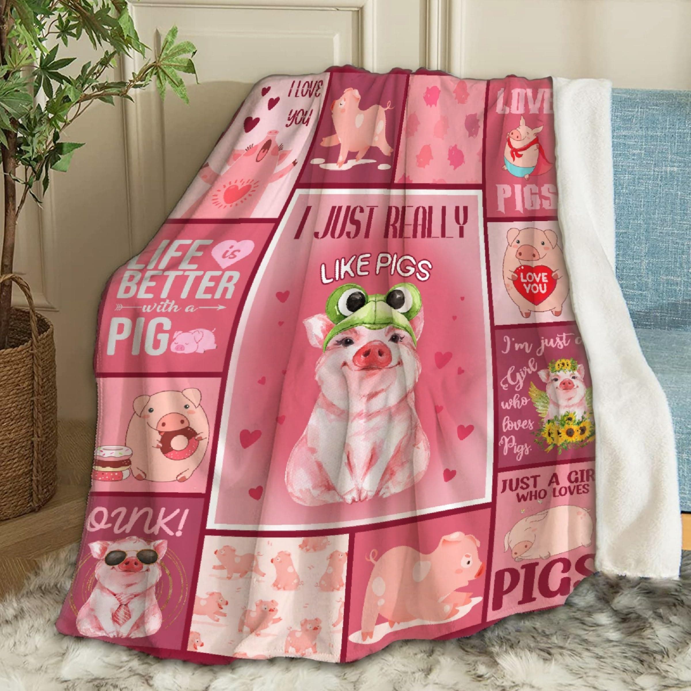 Ottoy Cute Pink Pig Baby Blanket Gifts Cozy Soft Swaddle Blanket Boys, Girls, Infant, Newborn Receiving Blankets Christmas Birthday Gifts 40"x30" (Toddler) for Pets