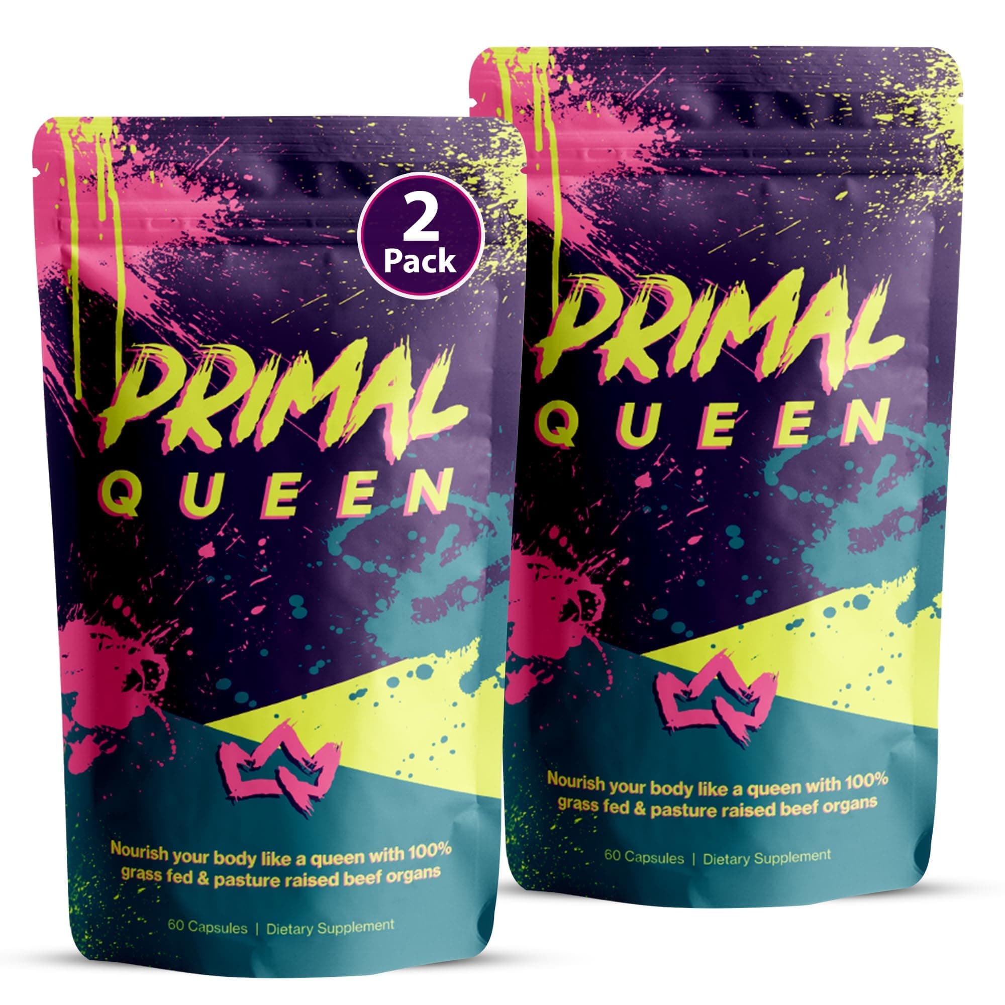 Primal Queen Grass Fed Beef Organ Supplement for Women, 120 Capsules