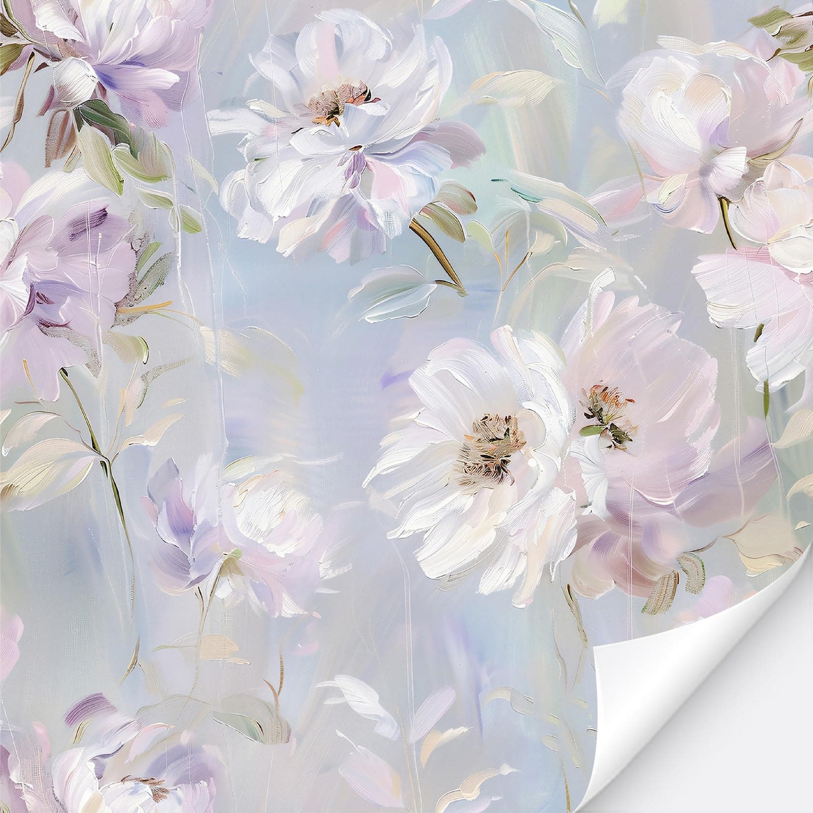 Oxdigi Floral Oil Painting Peel and Stick Wallpaper - 23.6 x 196.9 in - Easy to Apply Removable Wallpaper for Bedroom and Bathroom - Renter-Friendly Contact Paper - Purple Reverie