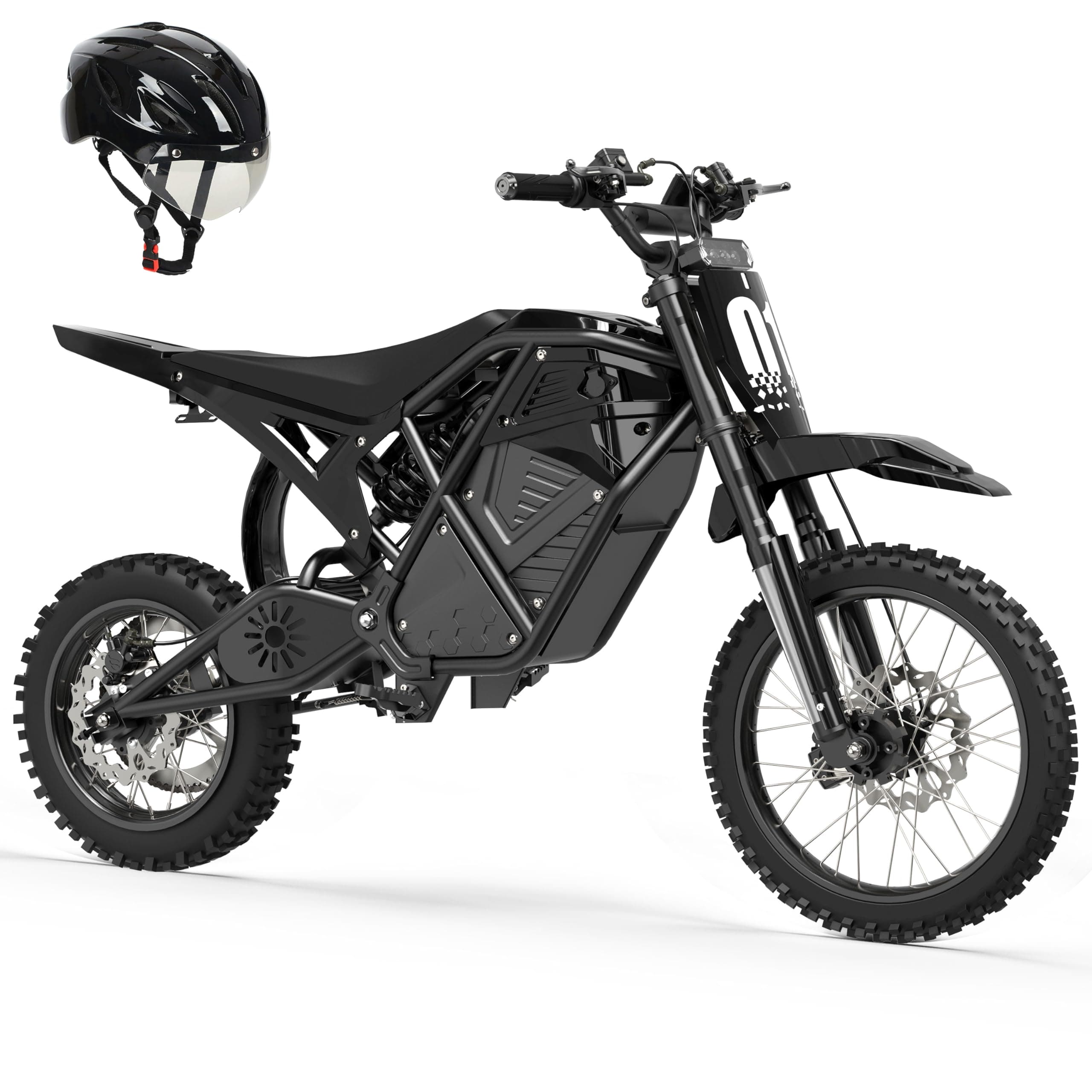 ESKUTE Electric Dirt Bike for Teens Adults, Mid-Drive Motor 3500W Peak, 53Mile Electric Motorcycle 48V23Ah Battery, Hydraulic Disc Brake, 38+ mph, Hydraulic Nitrogen Dual Shock Absorbers,Black