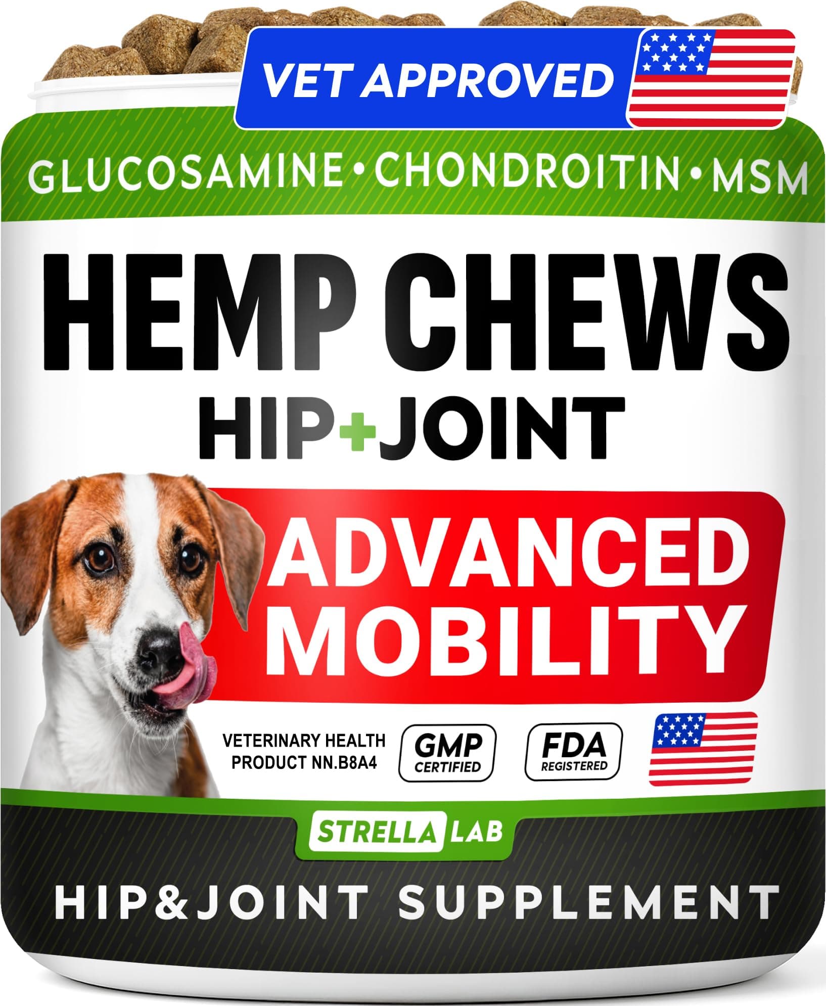 Advanced Joint Hemp Chews for Dogs Mobility - Hip & Joint Pain Relief Chews
