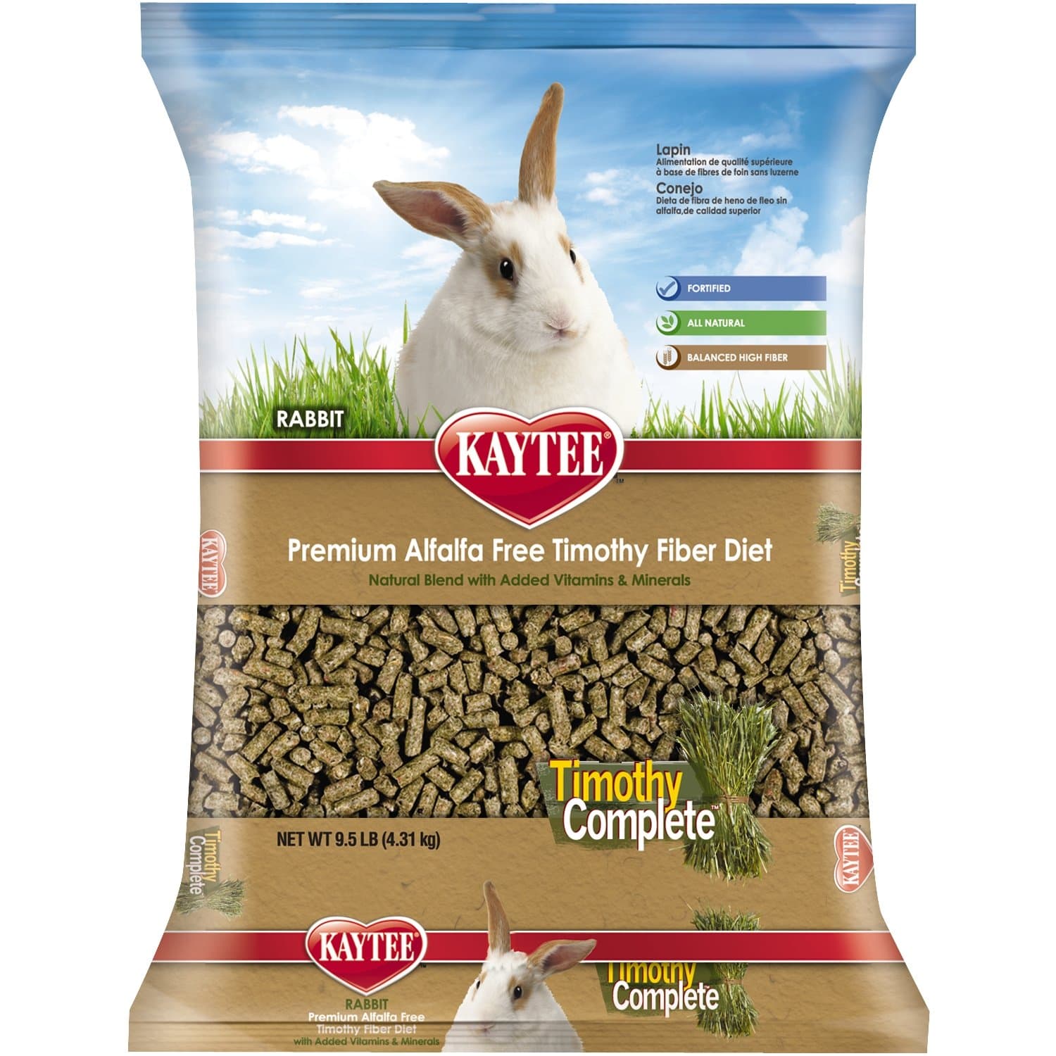 Kaytee Alfalfa Free Timothy Complete Rabbit Food, 9.5 Pound