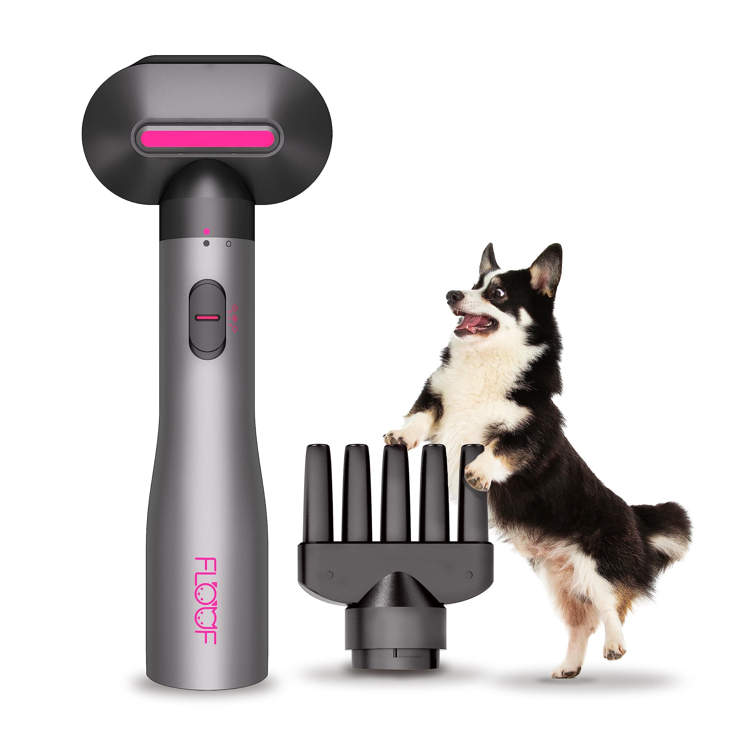 FLOOF Pet Hair Dryer, 2-in-1 Dog Comb Dryer, Drying & Combing with Negative Ions, Adjustable Temperatures for all Dogs & Cats, 20V Powershare Freedom, FLOOF Portable Pet Grooming System (Battery not included)