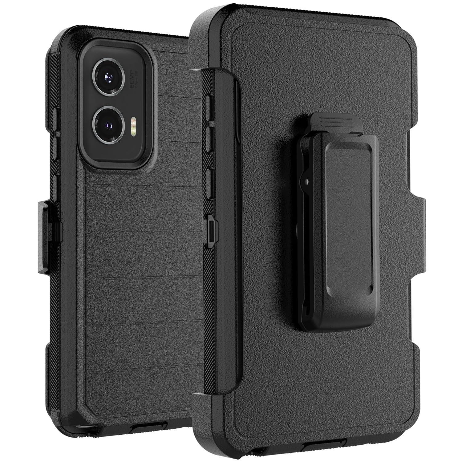 Takfox Moto G Stylus 5G 2024 Case, for Motorola G Stylus 2024 5G Belt Clip Holster Phone Case [Built-in Screen Protector] Kickstand Protective Rugged Heavy Duty Shockproof Dustproof Cover-Black/Black