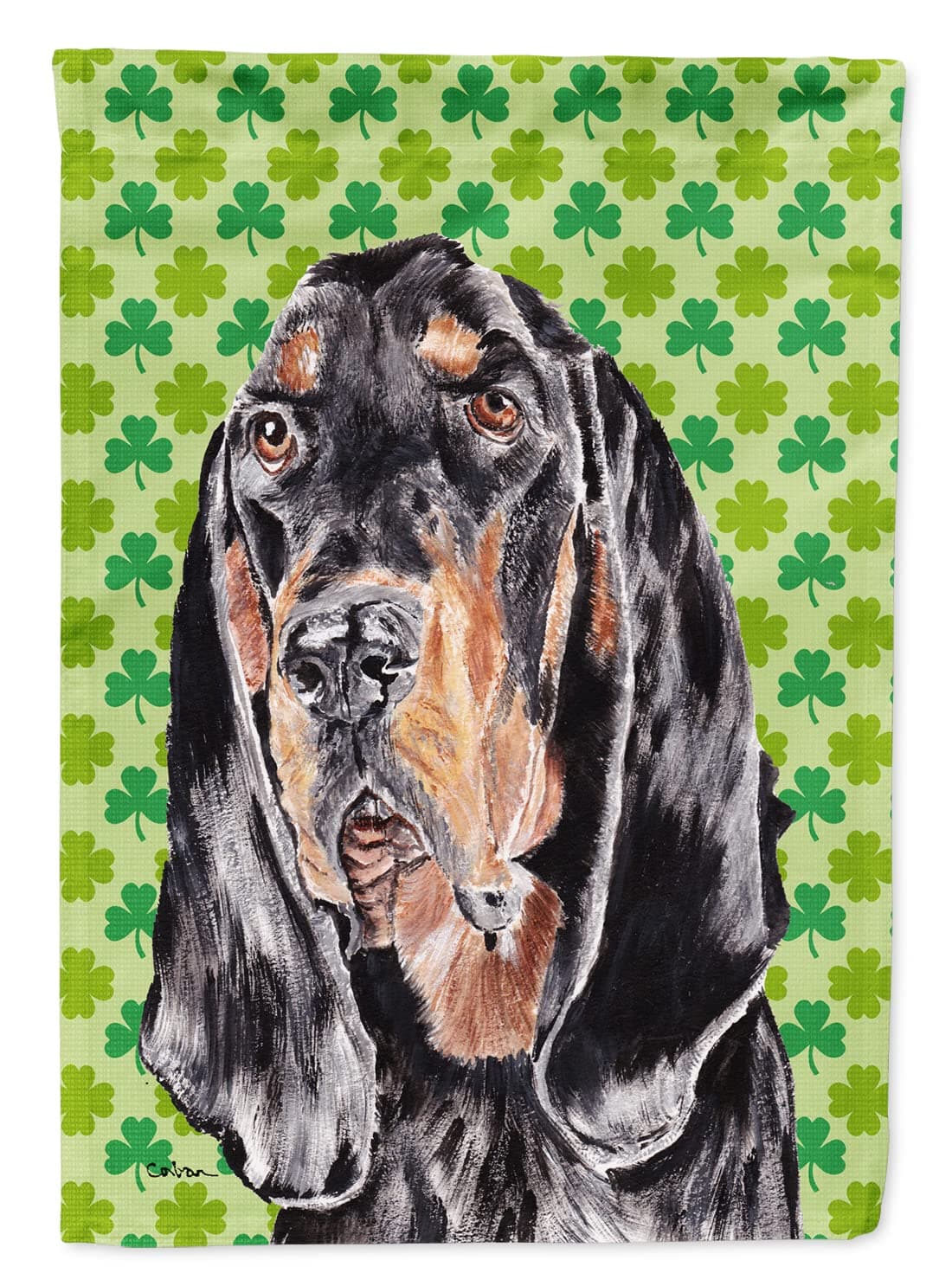 Caroline's Treasures SC9567CHF Coonhound St. Patrick's Irish Flag Canvas, Large, Multicolor